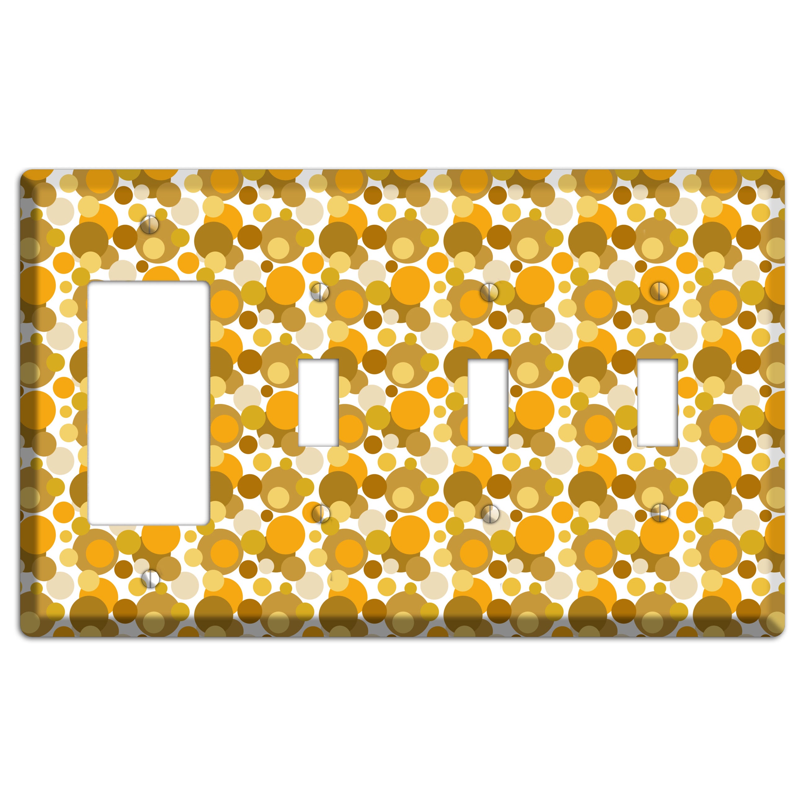 Multi Umber Bubble Dots Rocker / 3 Toggle Wallplate