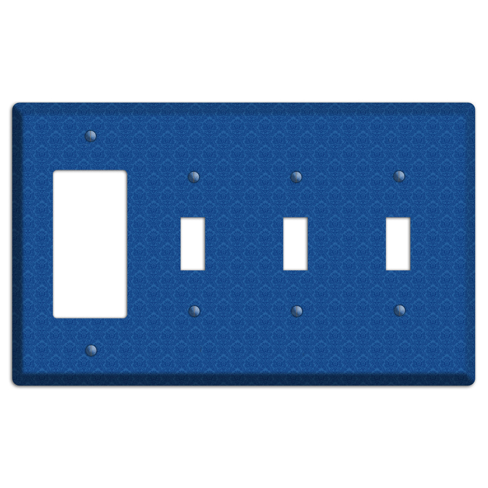 Blue Cartouche Rocker / 3 Toggle Wallplate