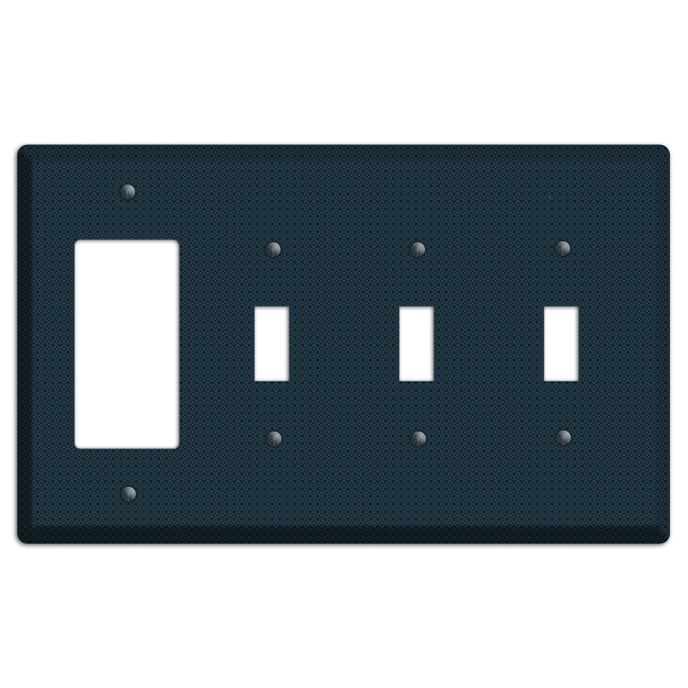 Navy Foulard Rocker / 3 Toggle Wallplate