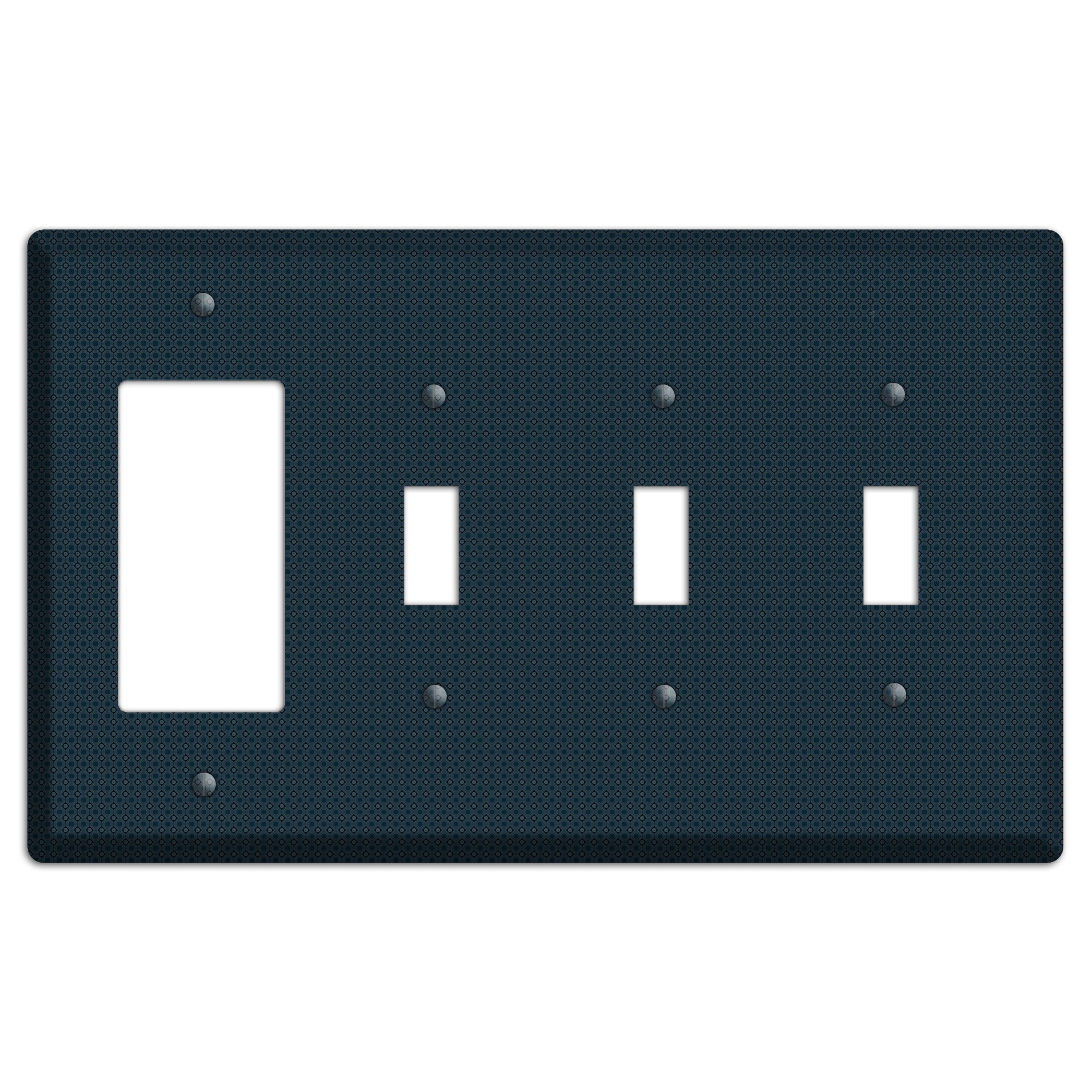 Navy Foulard Rocker / 3 Toggle Wallplate
