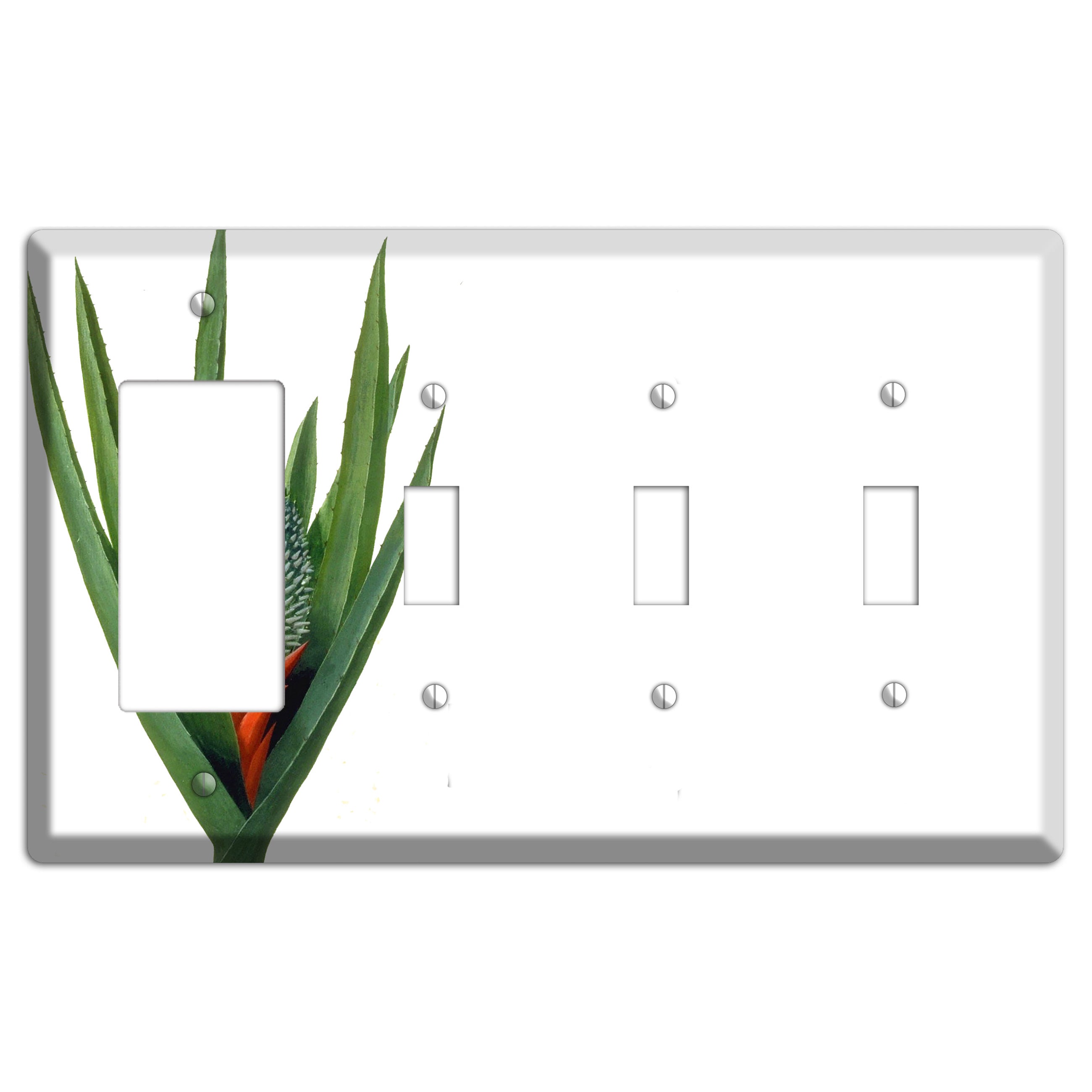 Bromiliad Rocker / 3 Toggle Wallplate