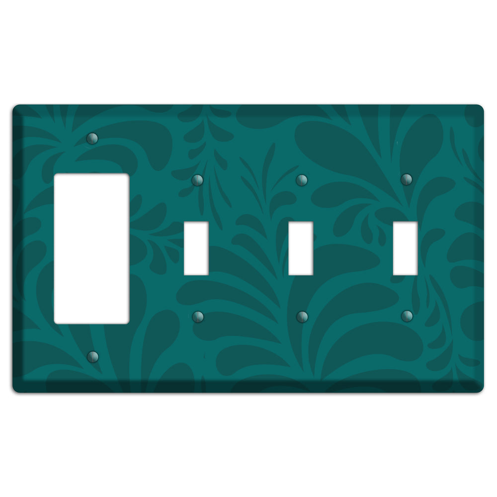 Jade Herati Rocker / 3 Toggle Wallplate