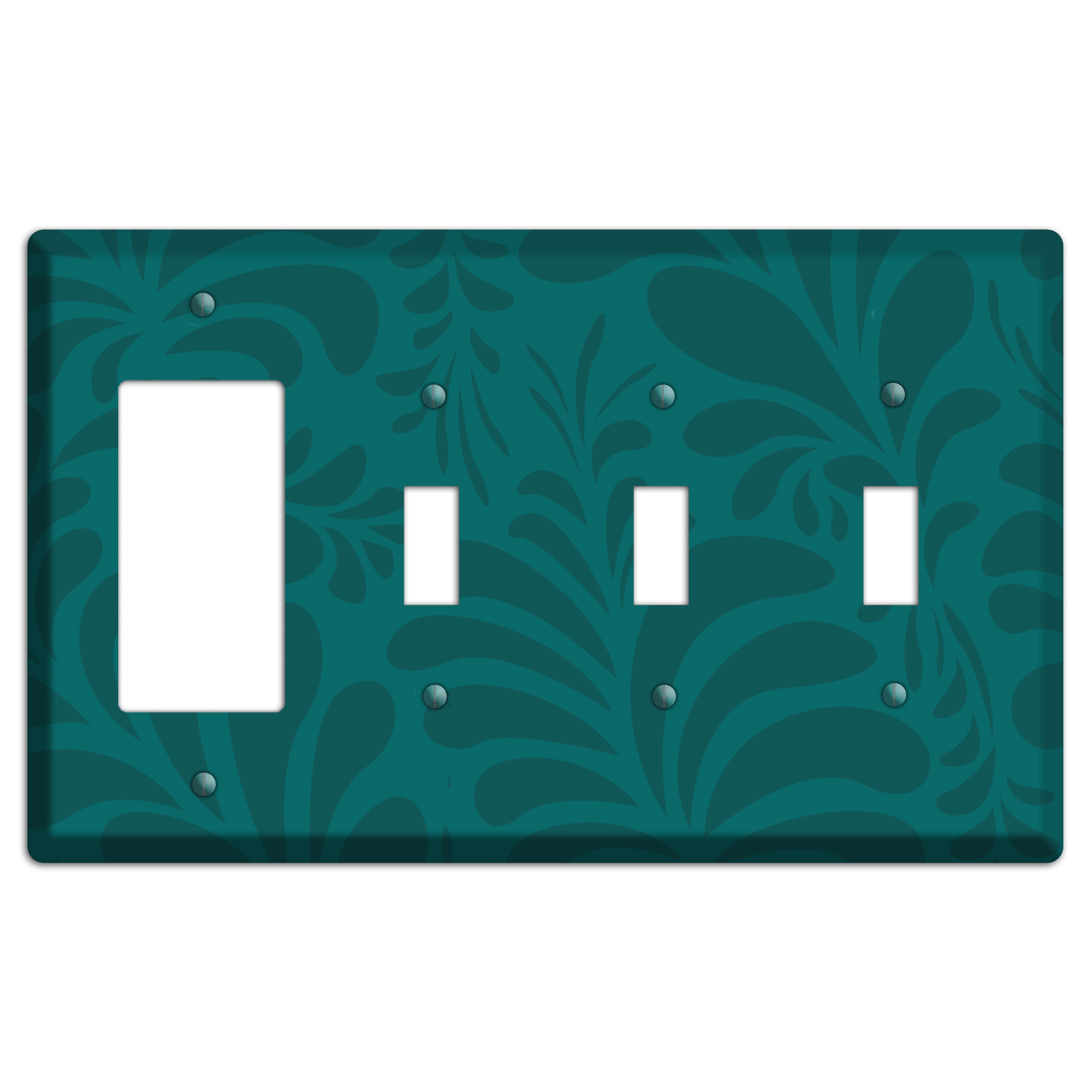 Jade Herati Rocker / 3 Toggle Wallplate