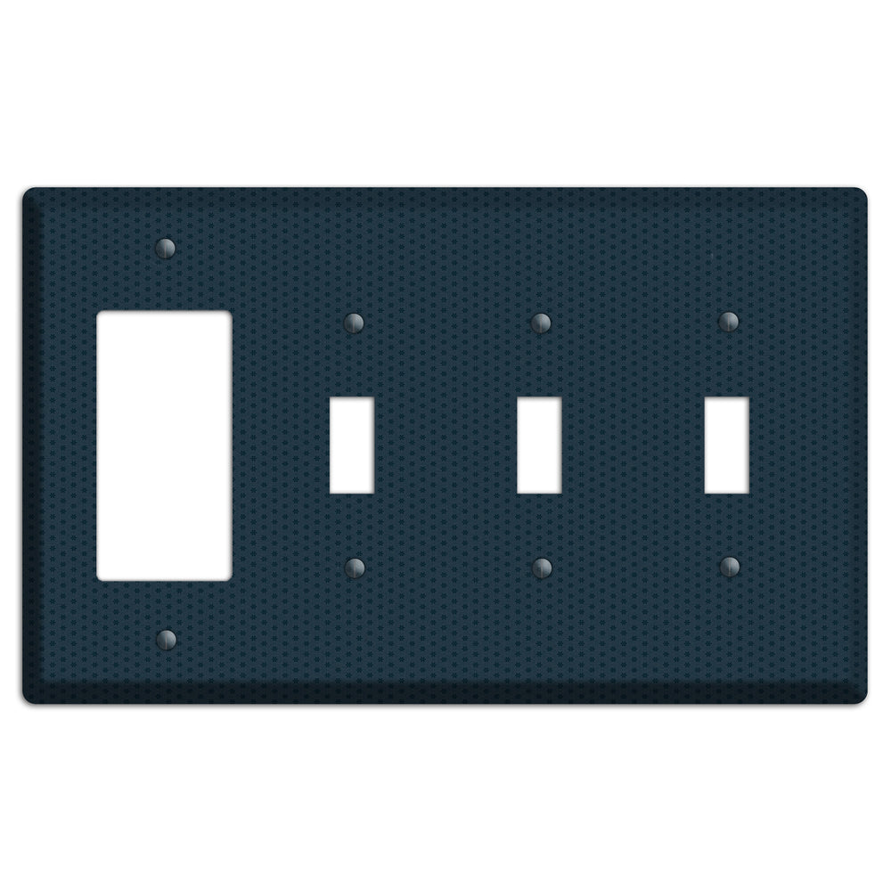 Blue with Tiny Asters Rocker / 3 Toggle Wallplate
