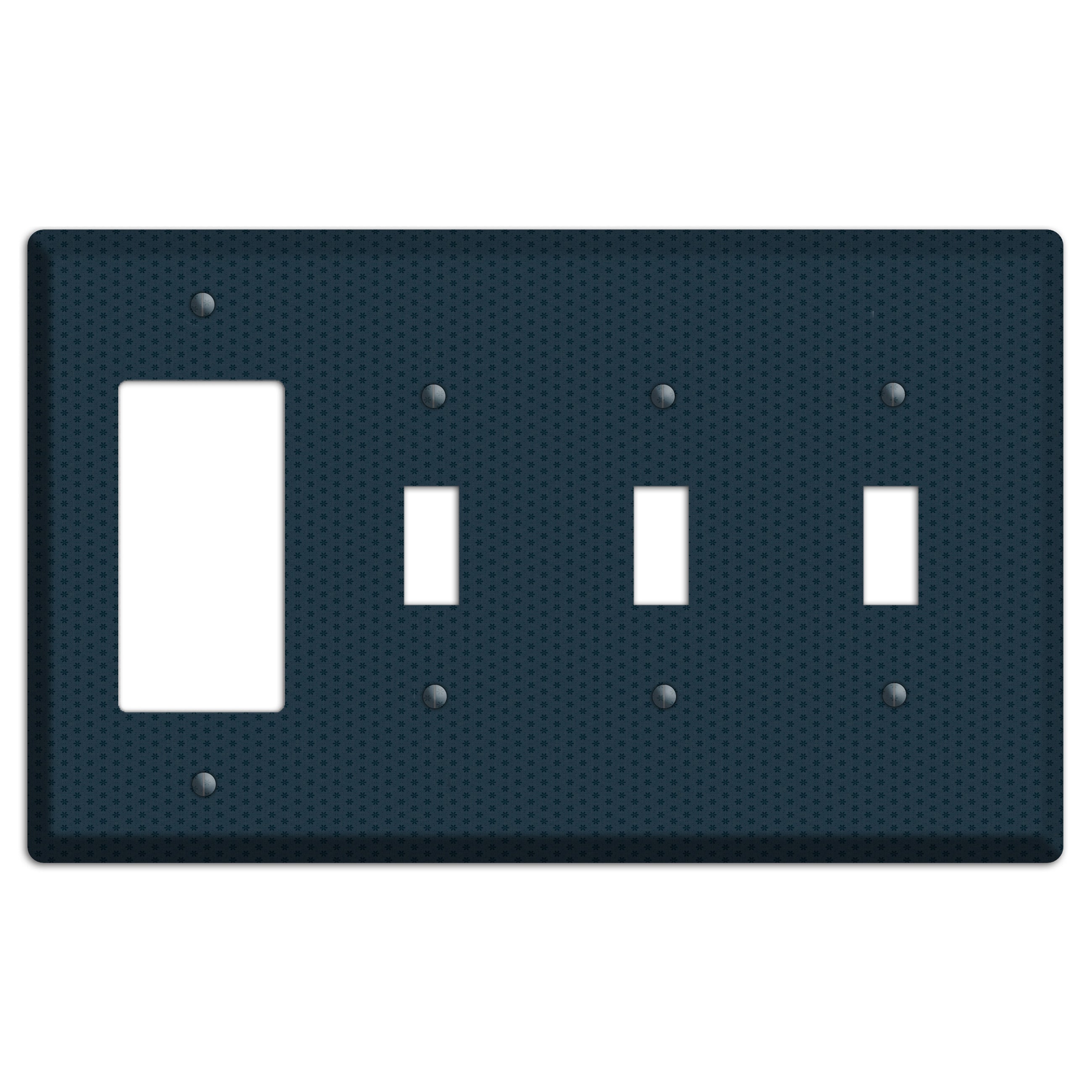 Blue with Tiny Asters Rocker / 3 Toggle Wallplate