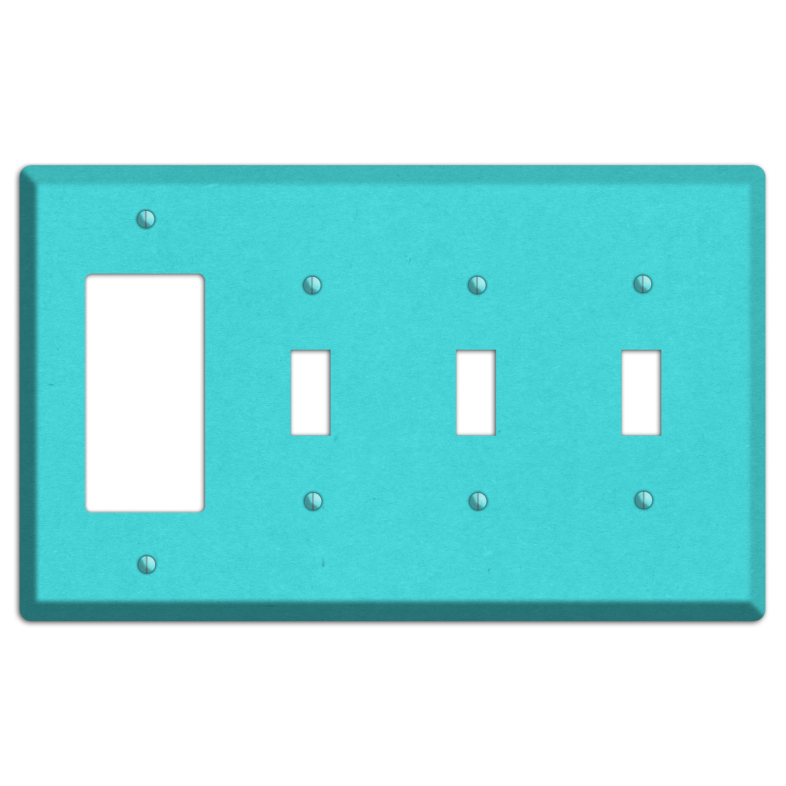 Turquoise Kraft Rocker / 3 Toggle Wallplate