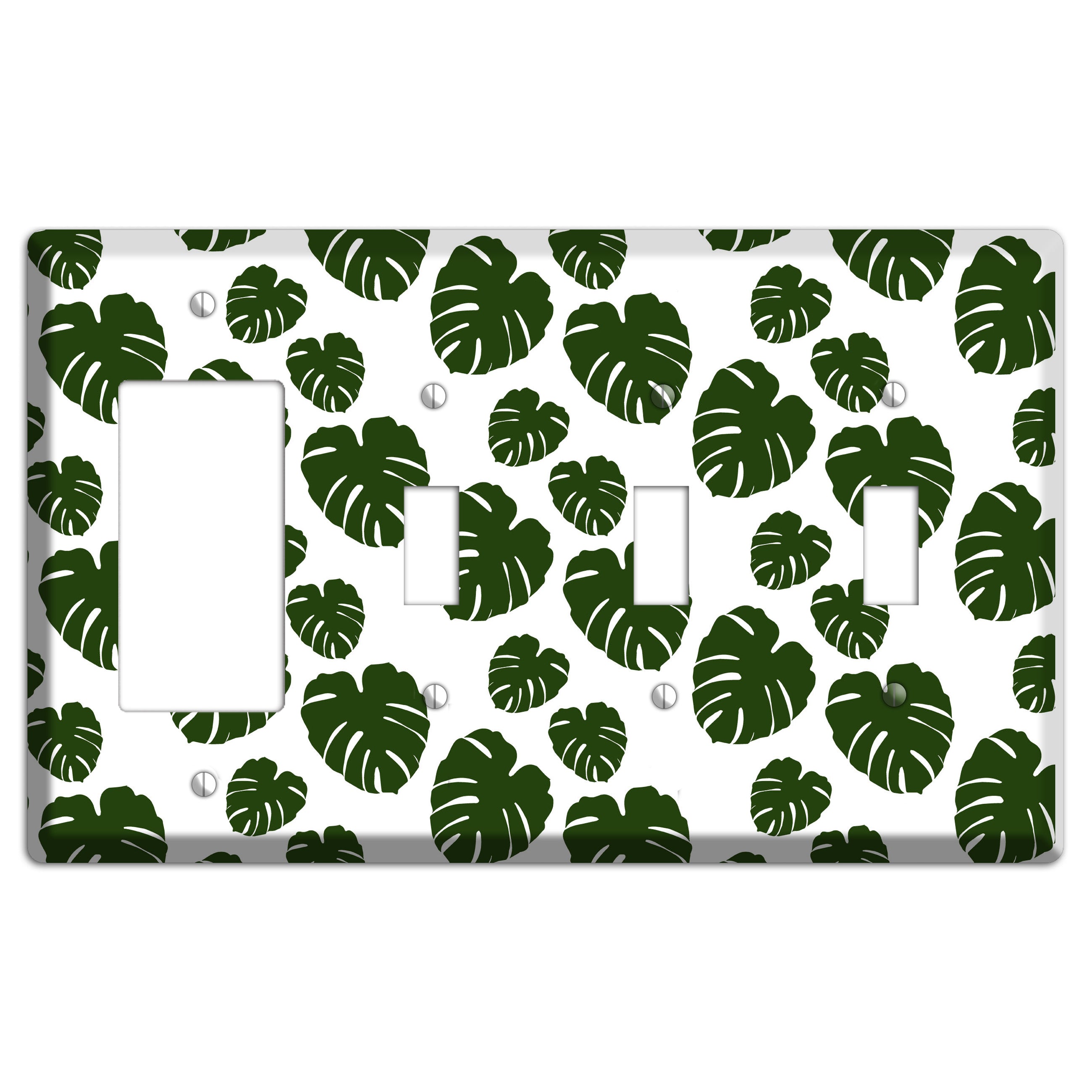 Leaves Style JJ Rocker / 3 Toggle Wallplate