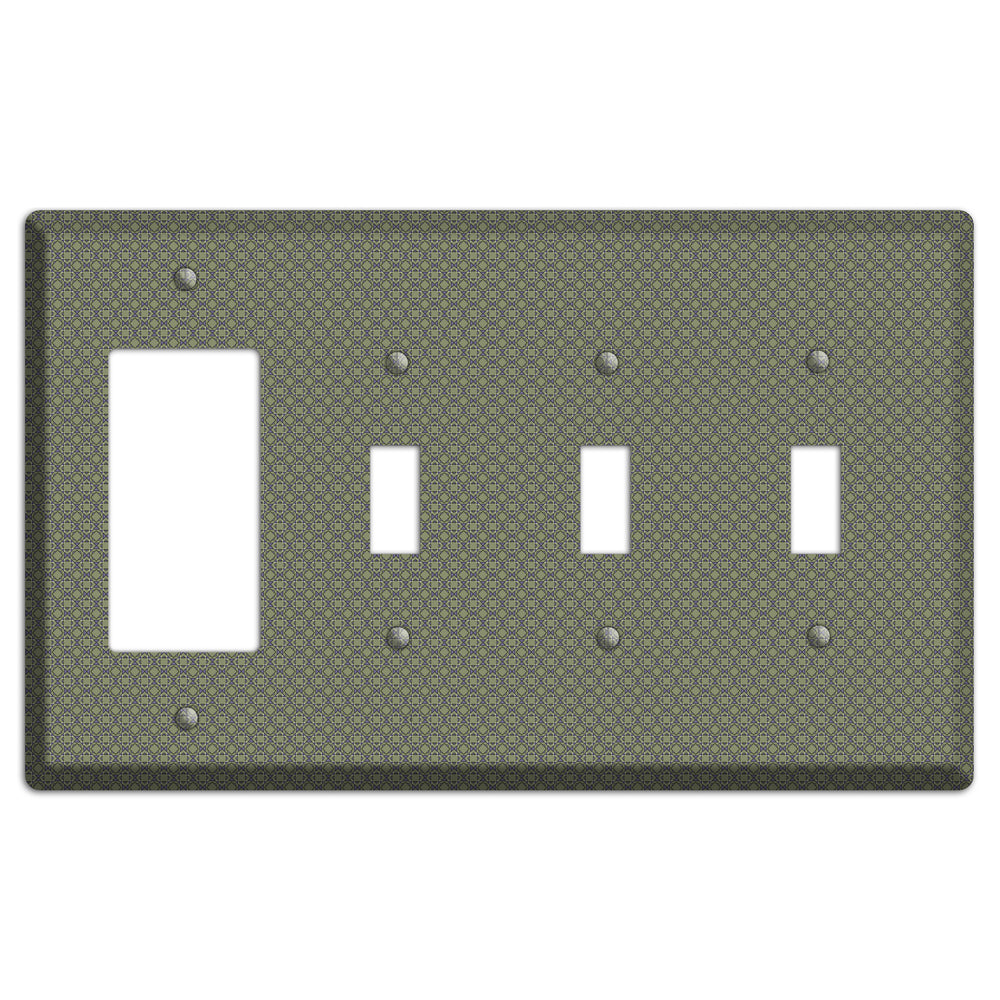 Multi Olive Foulard Rocker / 3 Toggle Wallplate
