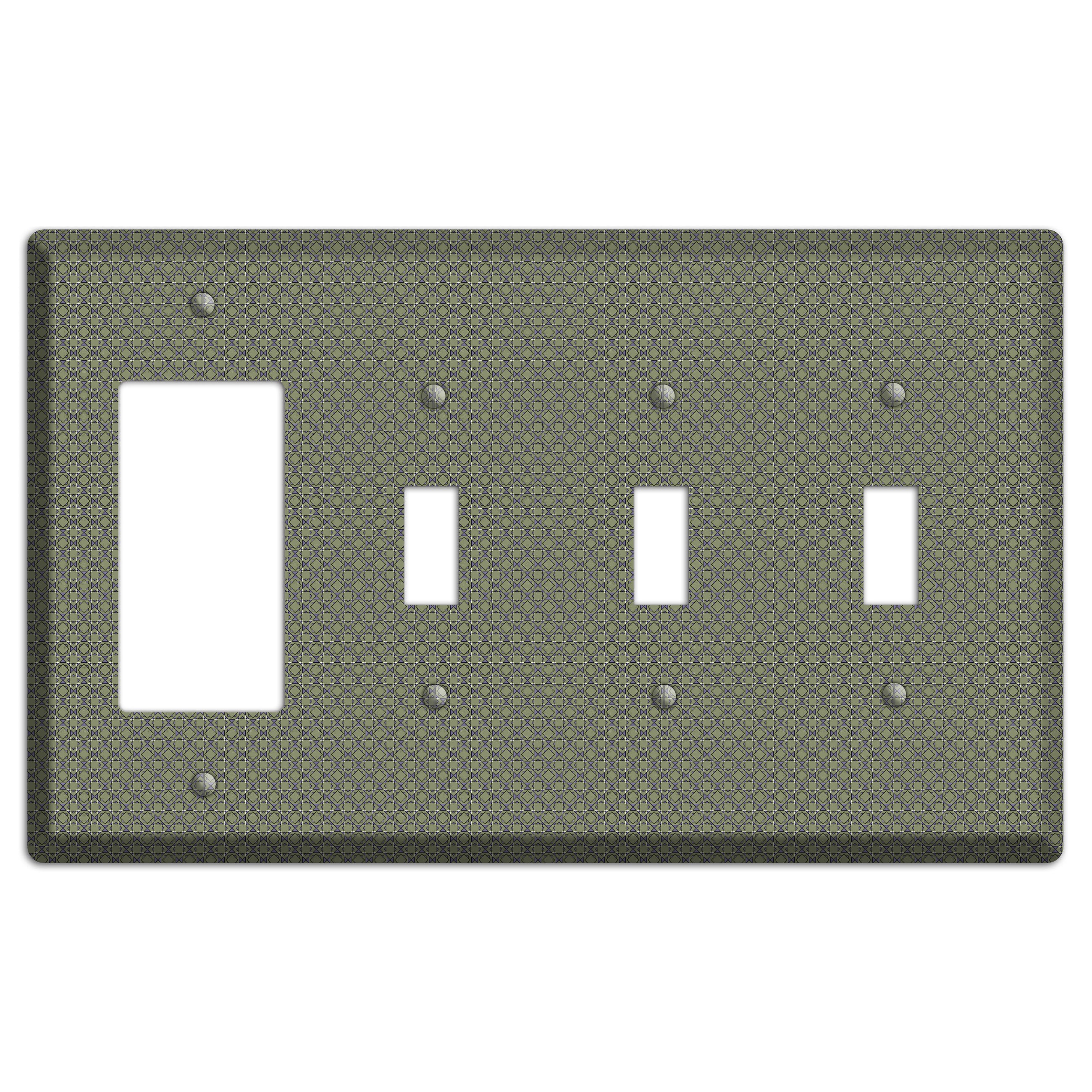 Multi Olive Foulard Rocker / 3 Toggle Wallplate