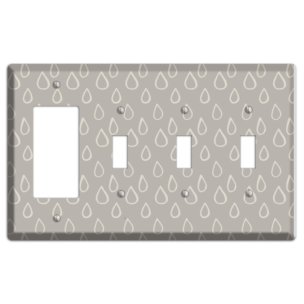 Simple Scandanavian Style N Rocker / 3 Toggle Wallplate