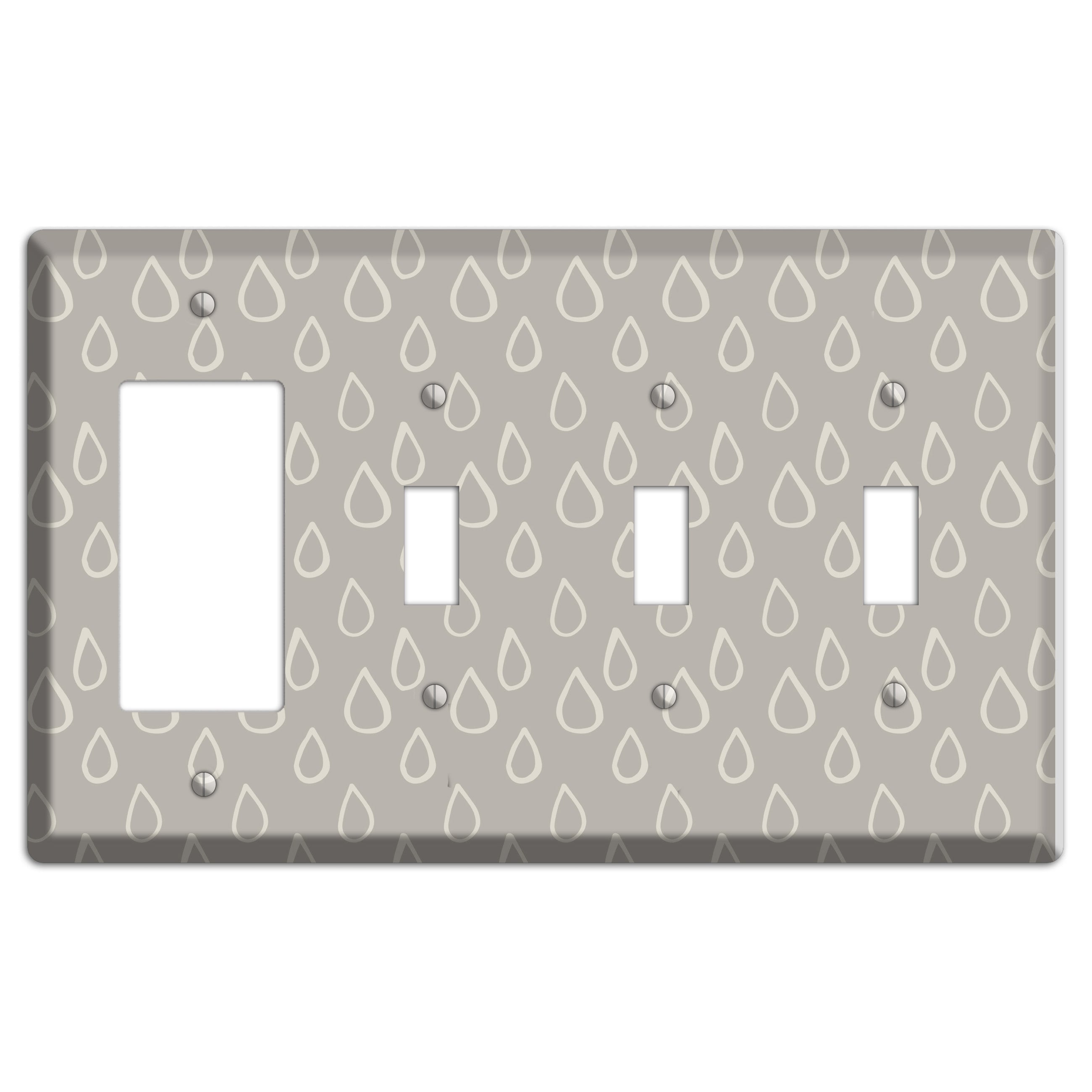 Simple Scandanavian Style N Rocker / 3 Toggle Wallplate