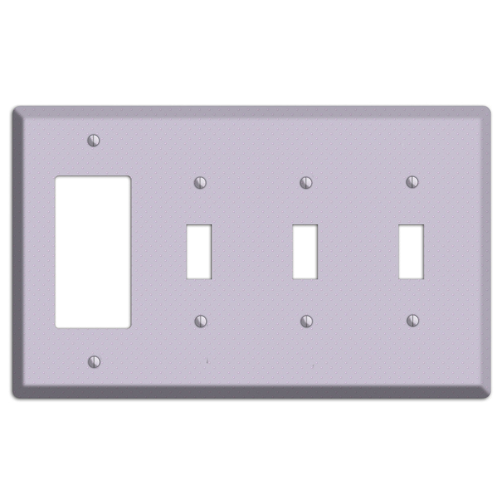Lavender with Tiny Dots Rocker / 3 Toggle Wallplate
