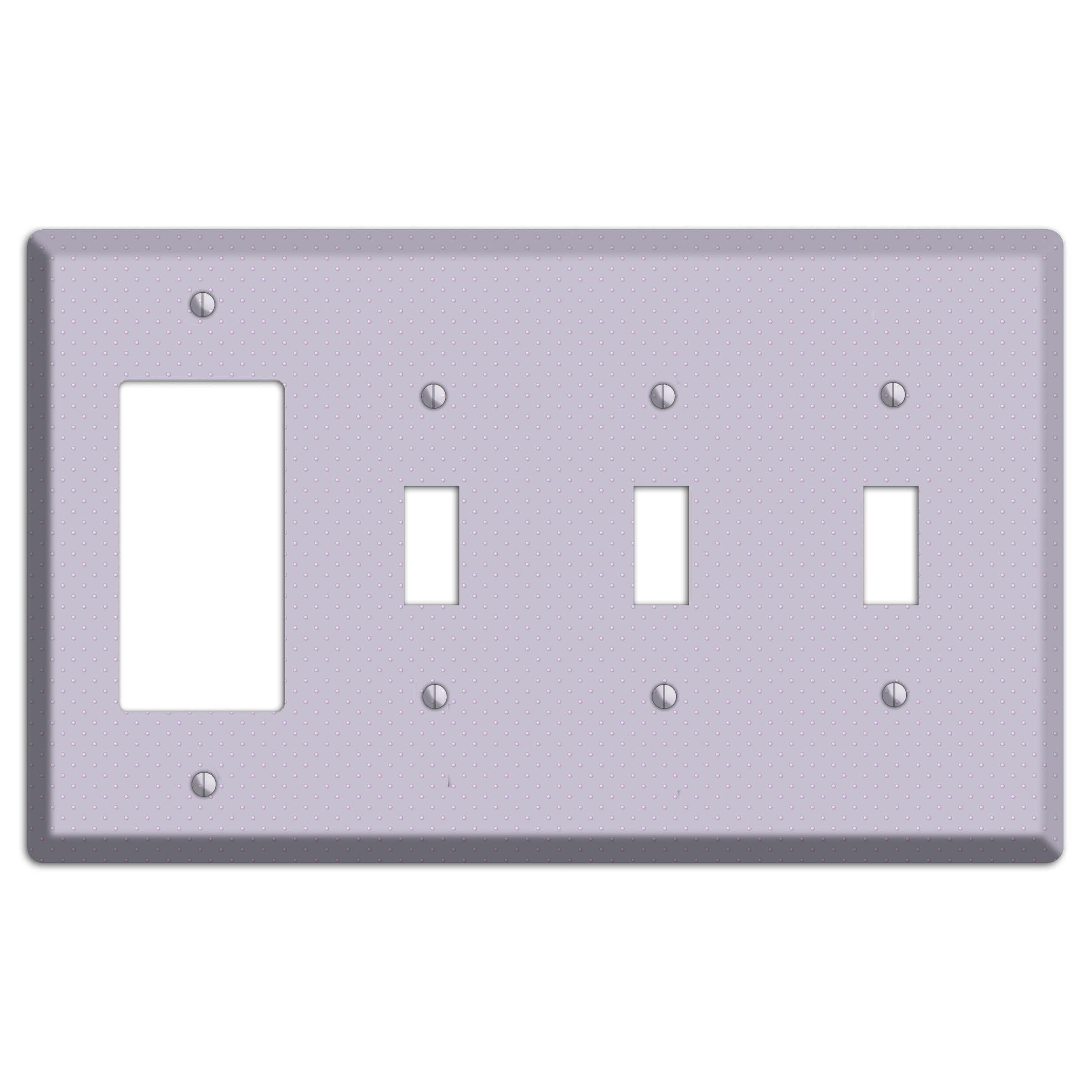 Lavender with Tiny Dots Rocker / 3 Toggle Wallplate