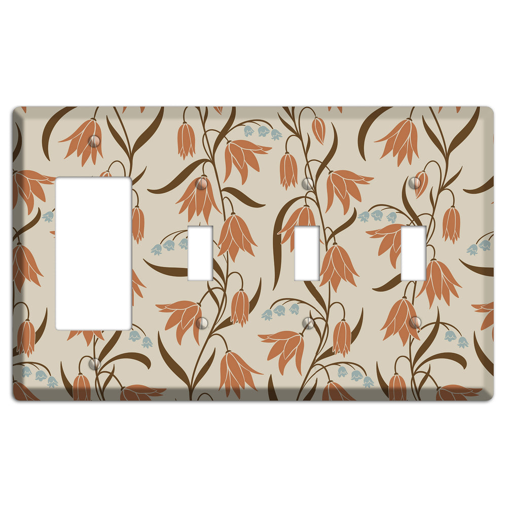 Spring Floral 1 Rocker / 3 Toggle Wallplate