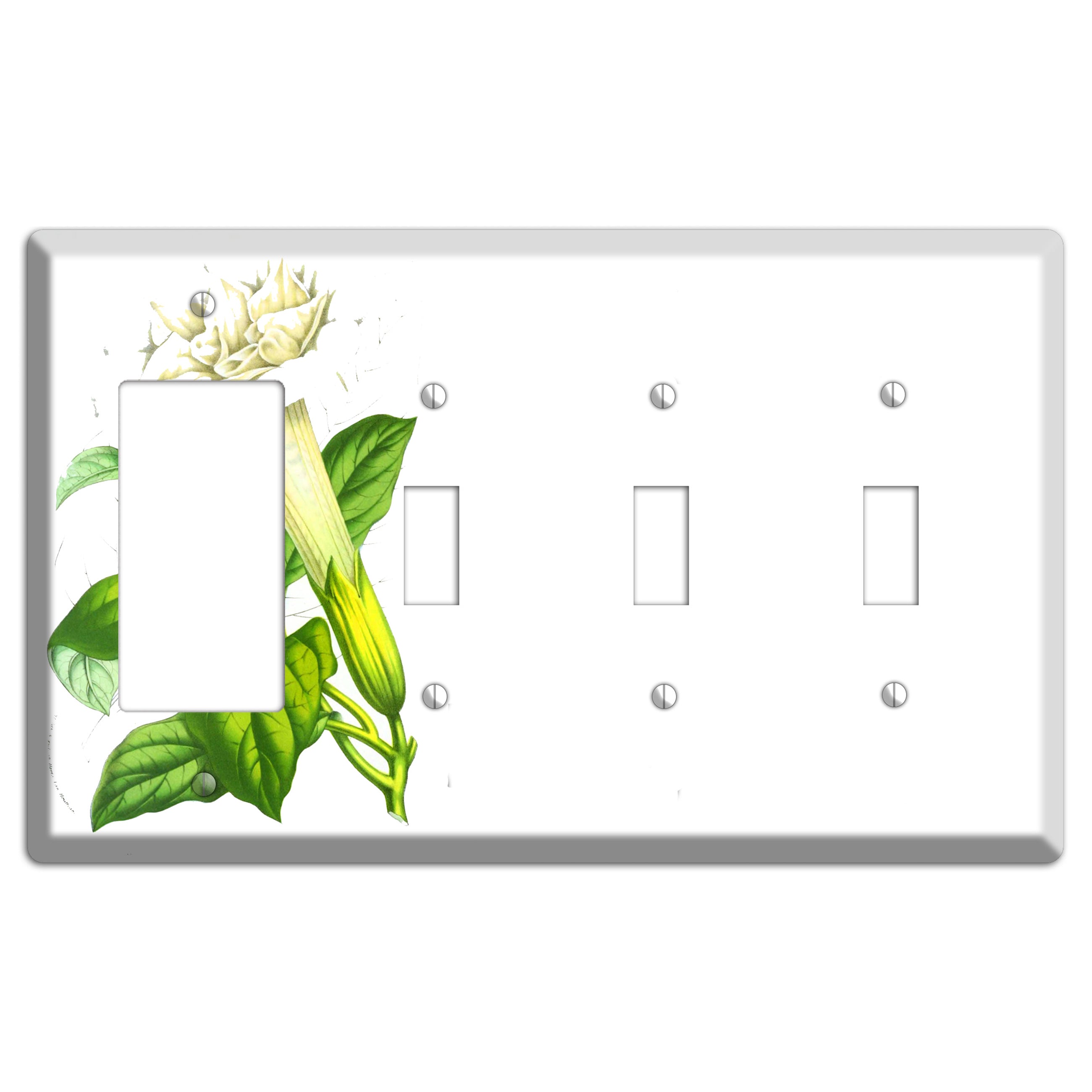 Datura Fastuosa Rocker / 3 Toggle Wallplate