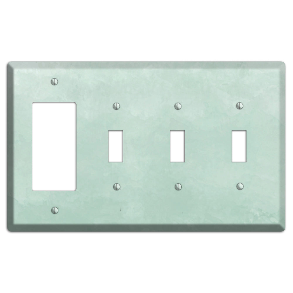Sea Foam Green Ombre Rocker / 3 Toggle Wallplate