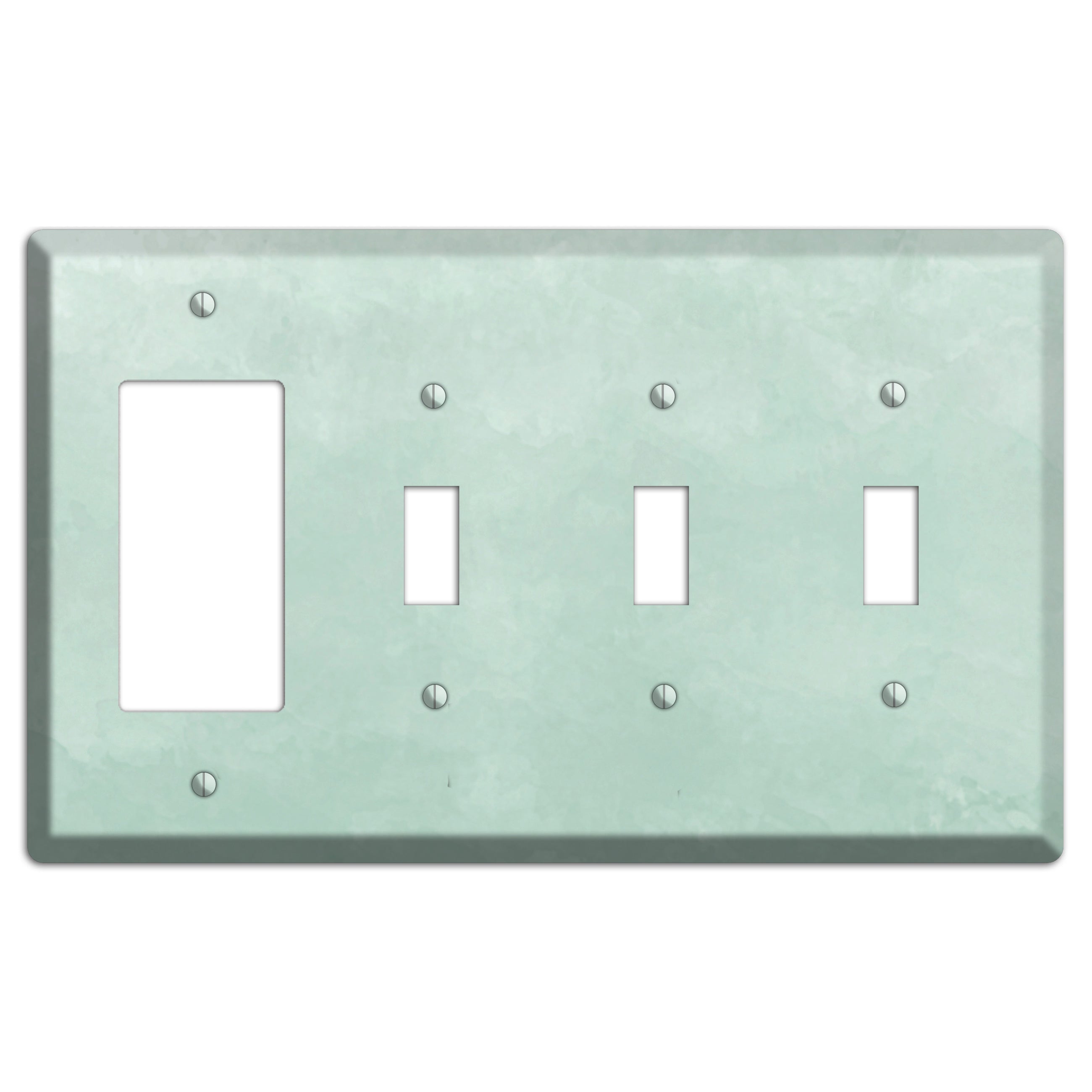 Sea Foam Green Ombre Rocker / 3 Toggle Wallplate