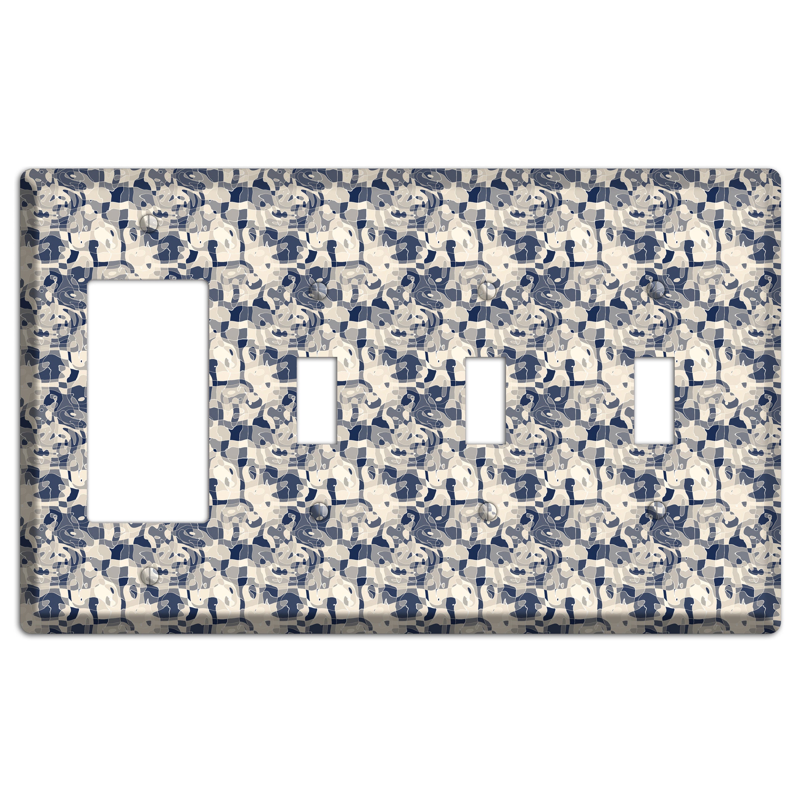 Multi Olive Bubble Dots Rocker / 3 Toggle Wallplate