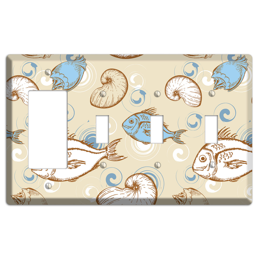 Mixed Sea Life Style 2 Rocker / 3 Toggle Wallplate