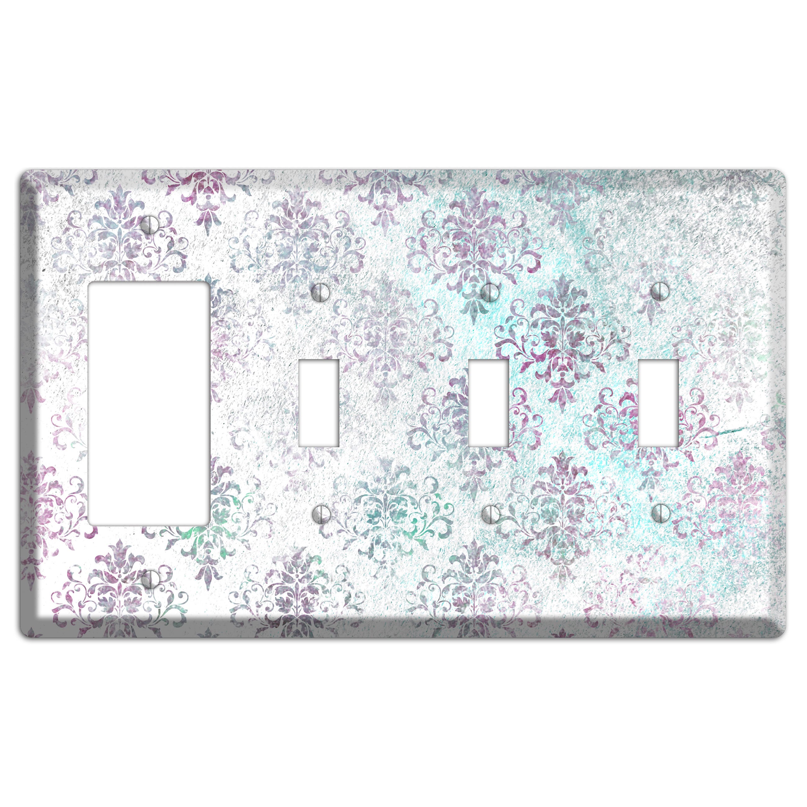 Tiara Whimsical Damask Rocker / 3 Toggle Wallplate