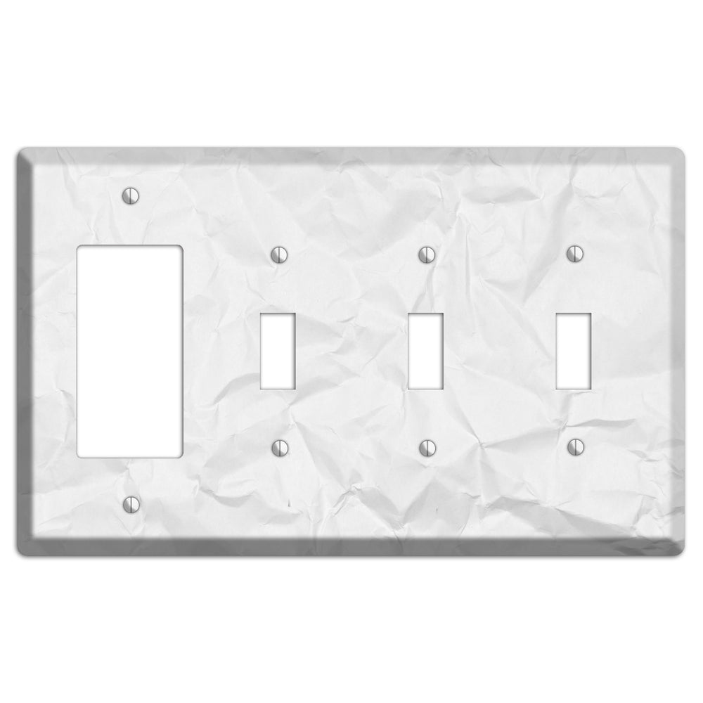 Gallery Crinkled Paper Rocker / 3 Toggle Wallplate