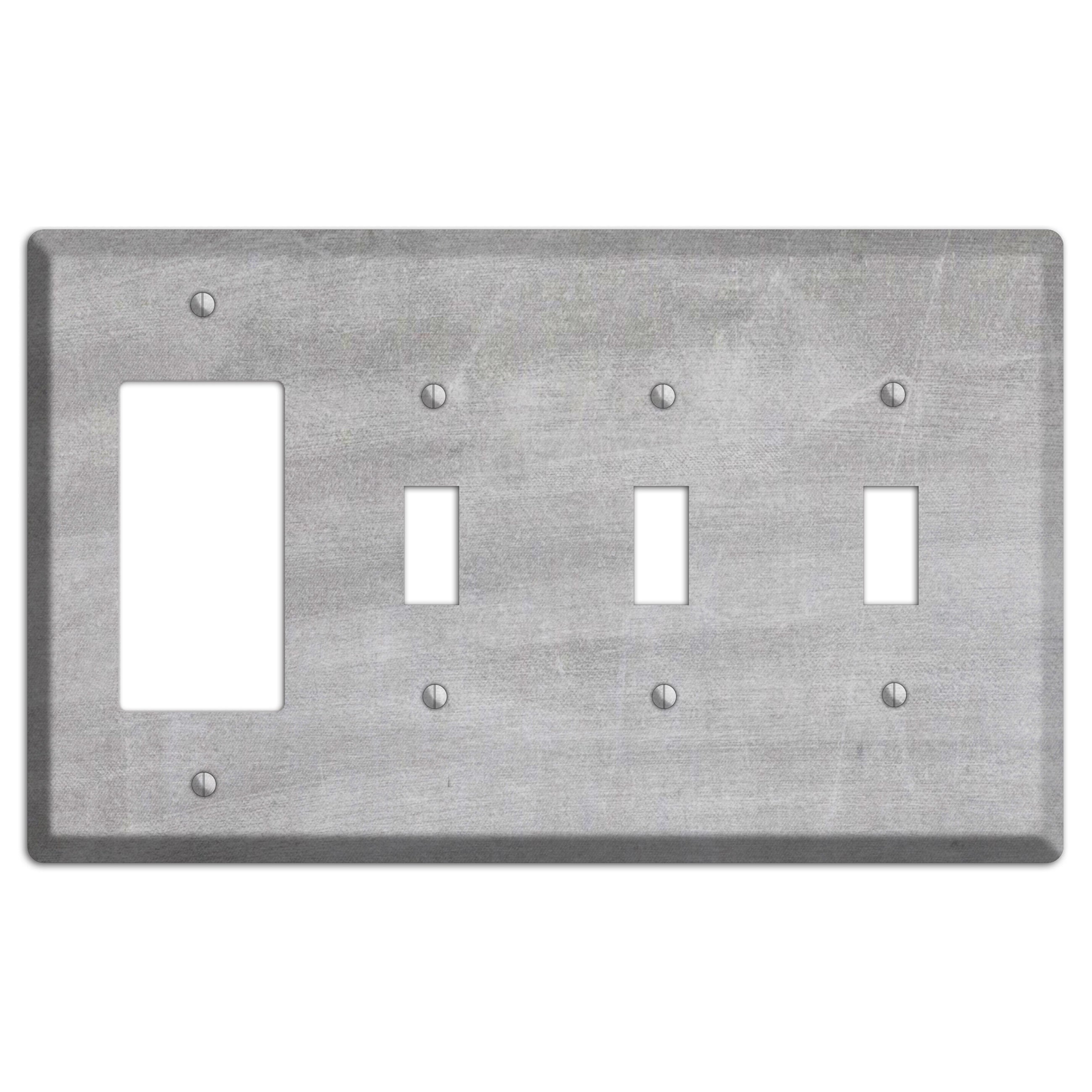 Chalk Light Grey Rocker / 3 Toggle Wallplate