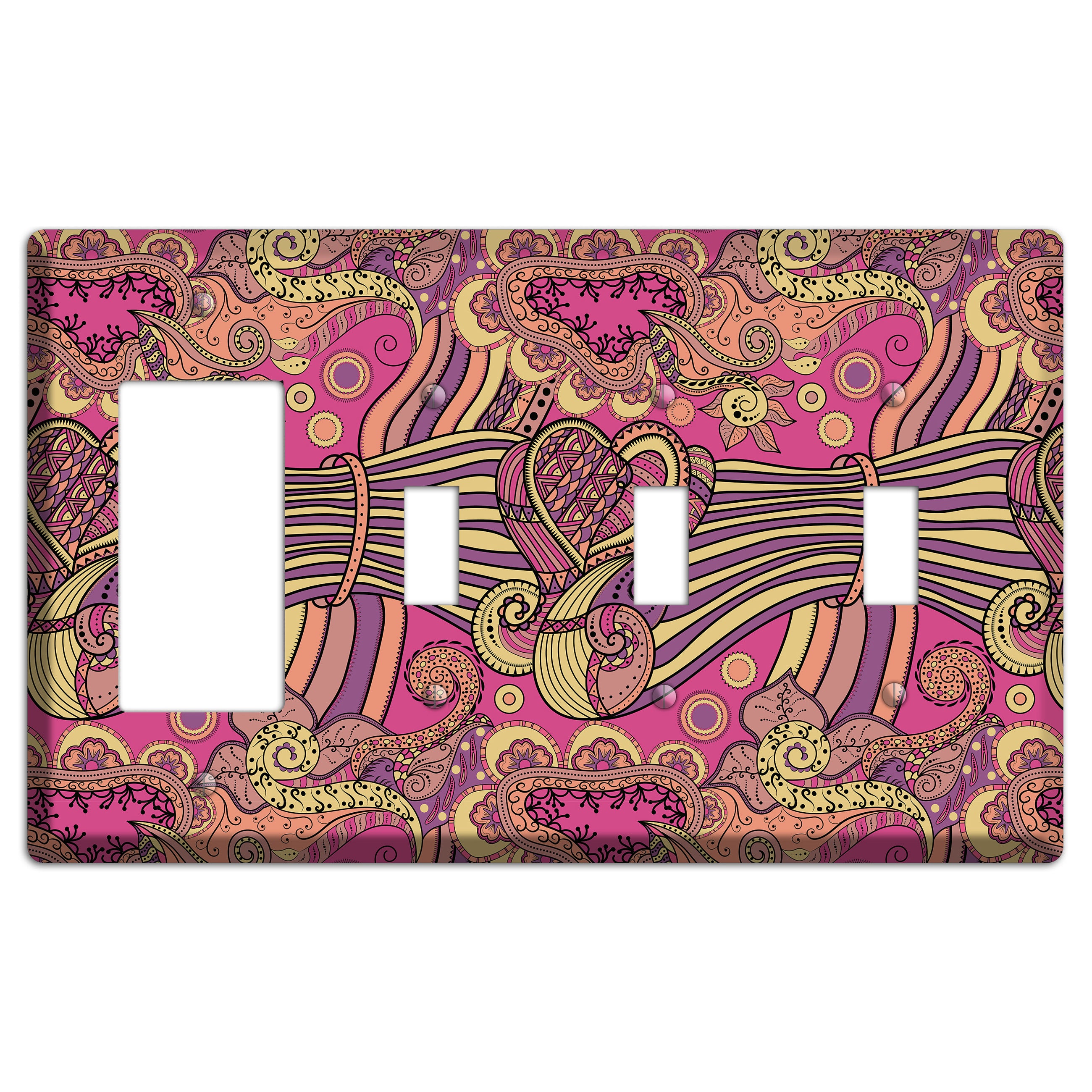 Retro Flourish 1 Rocker / 3 Toggle Wallplate