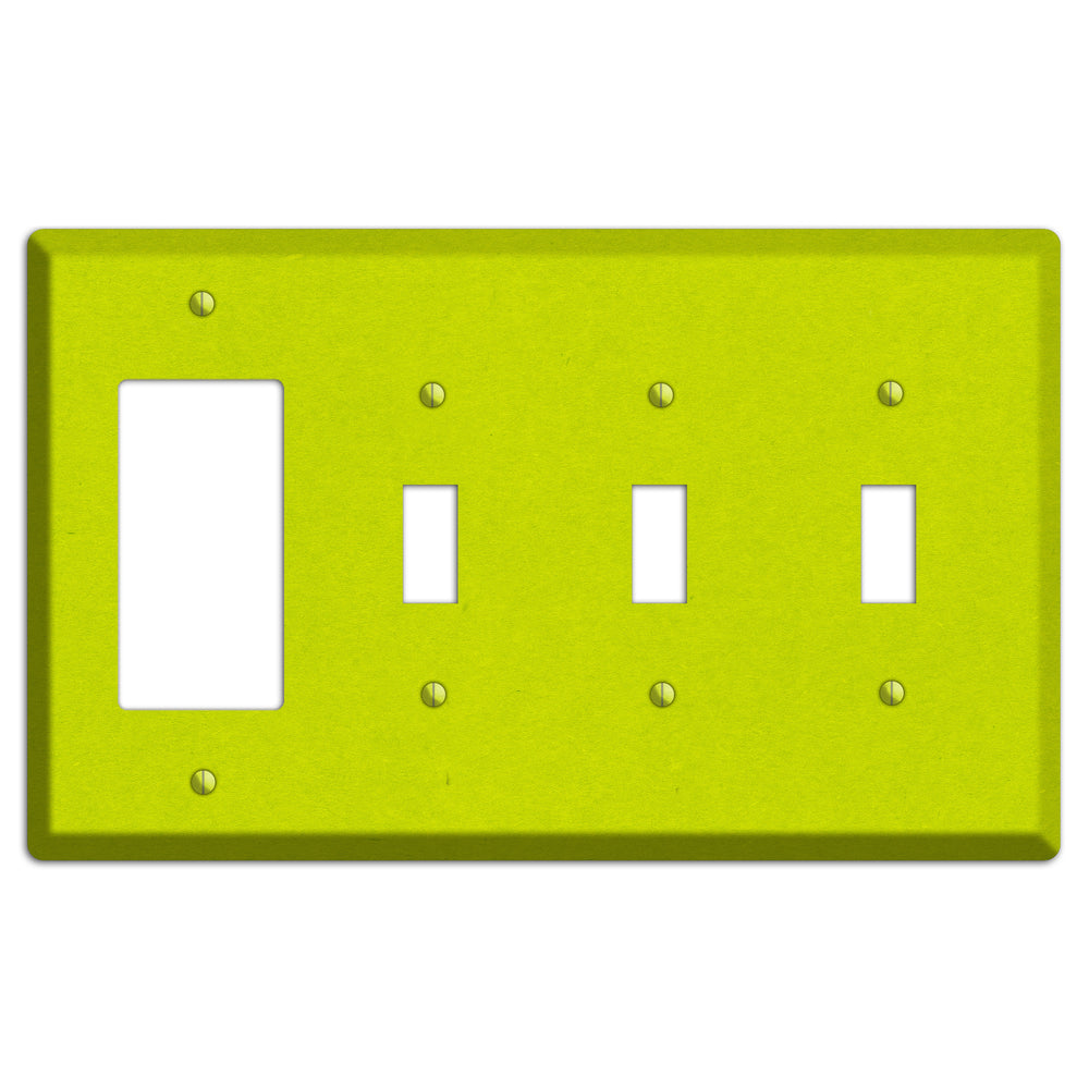 Electric Lime Kraft Rocker / 3 Toggle Wallplate