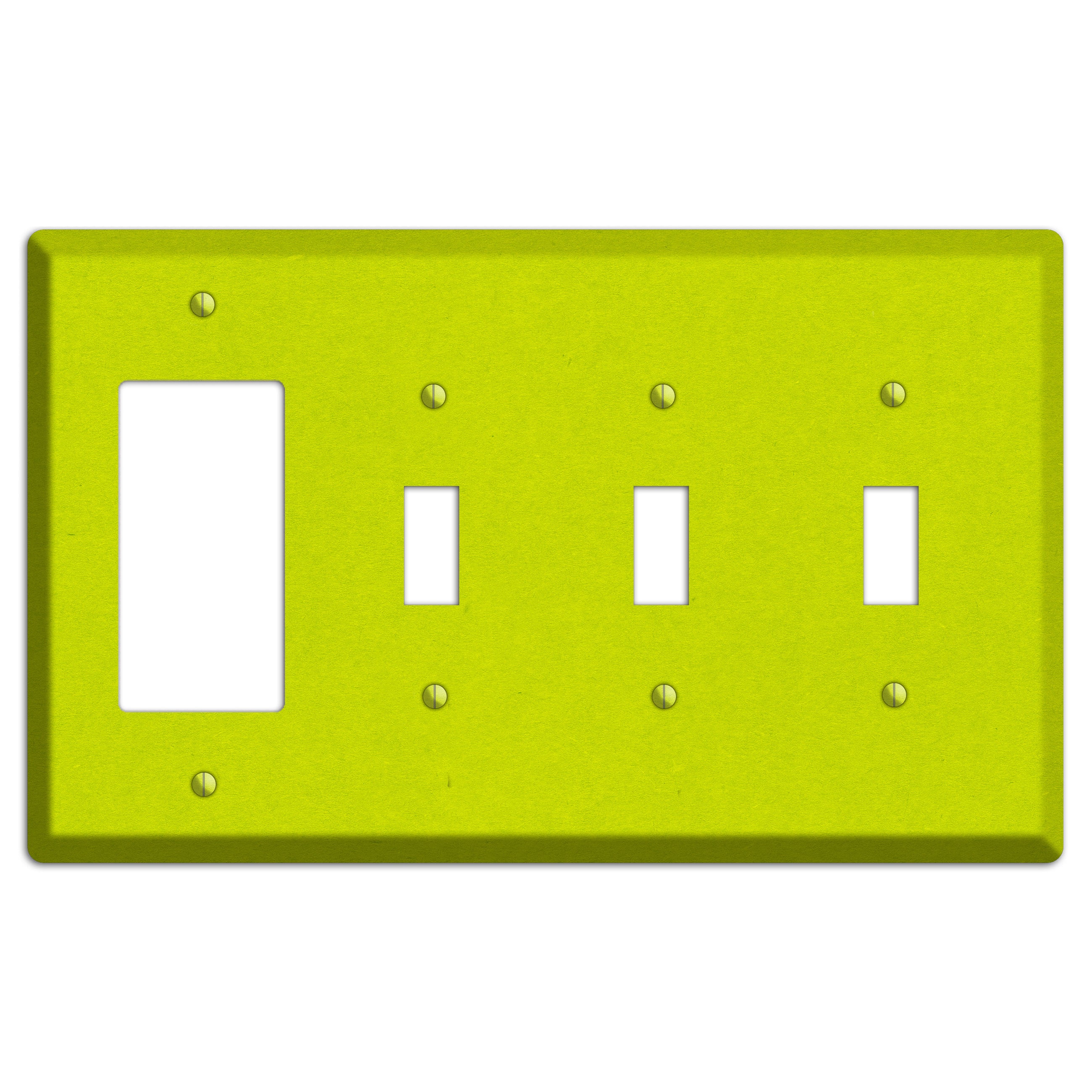 Electric Lime Kraft Rocker / 3 Toggle Wallplate