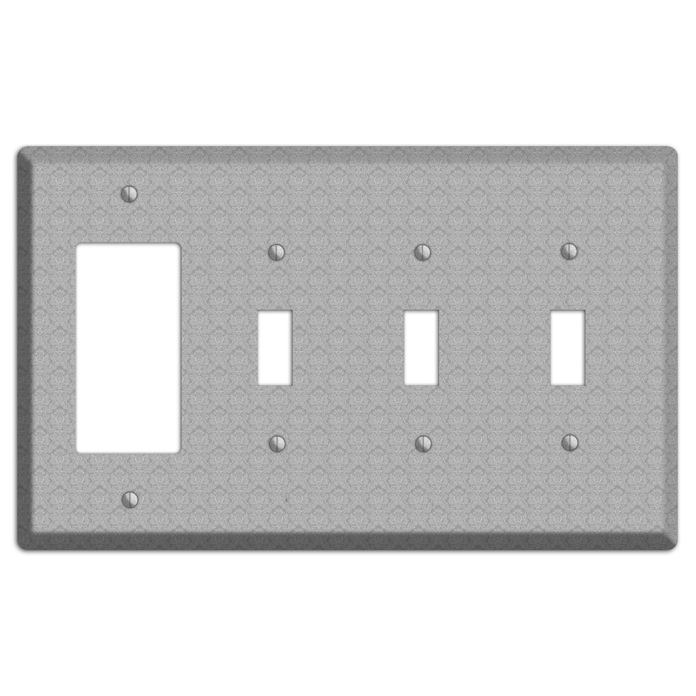 Light Grey Cartouche Rocker / 3 Toggle Wallplate