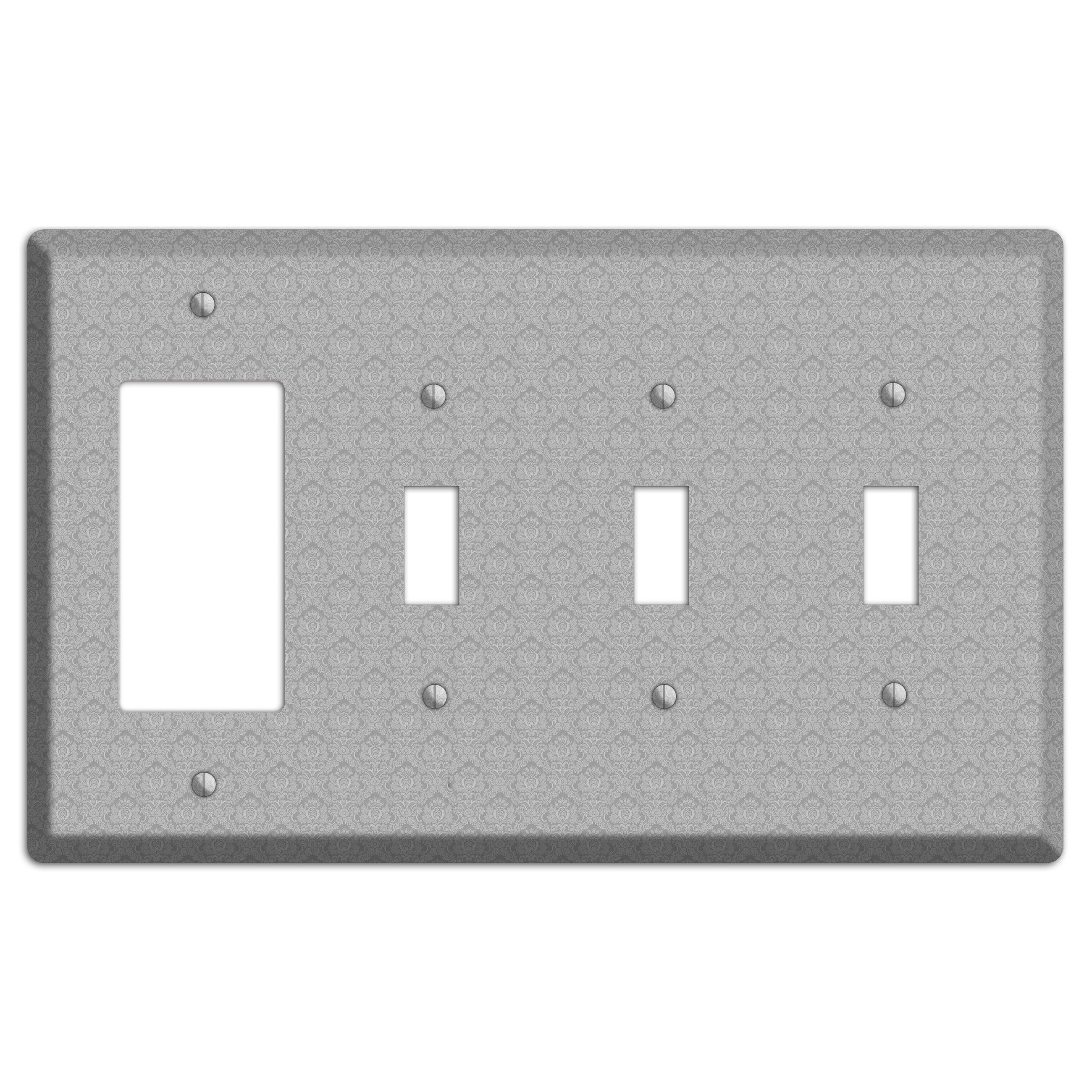 Light Grey Cartouche Rocker / 3 Toggle Wallplate