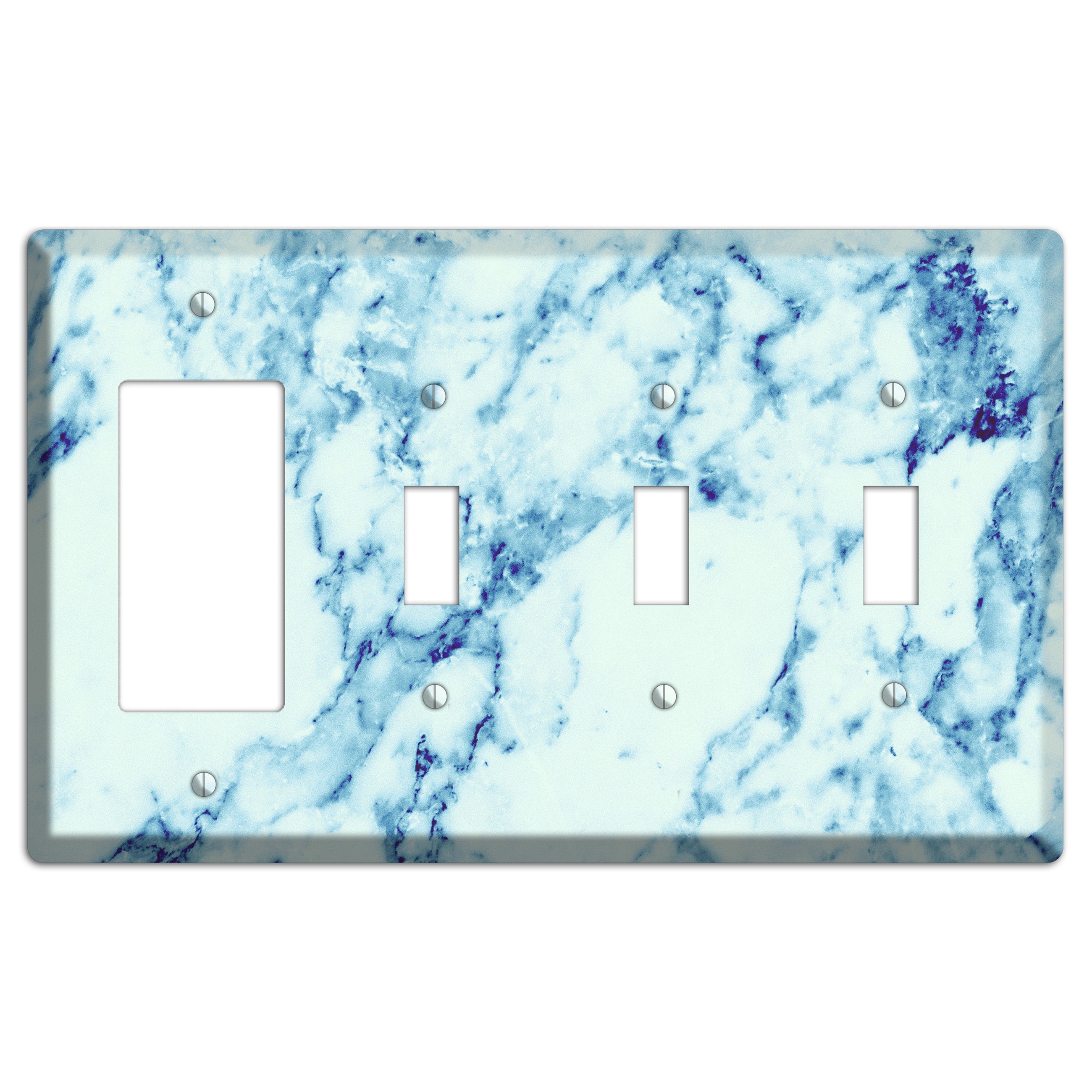 Polar Marble Rocker / 3 Toggle Wallplate