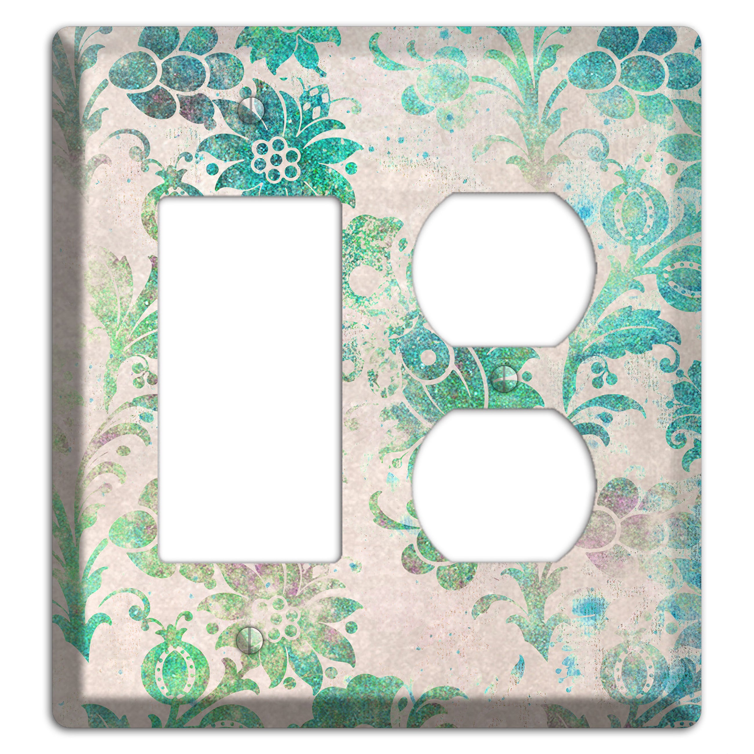 Acapulco Whimsical Damask Rocker / Duplex Wallplate