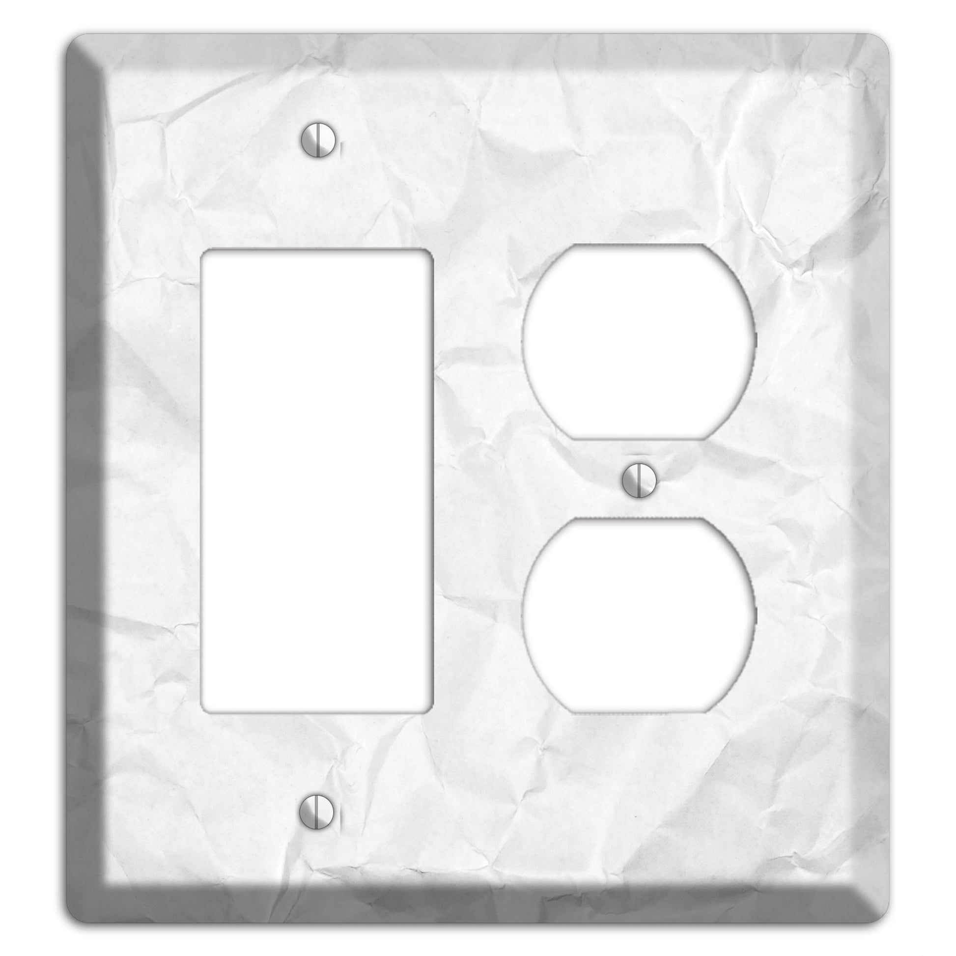Concrete Crinkled Paper Rocker / Duplex Wallplate