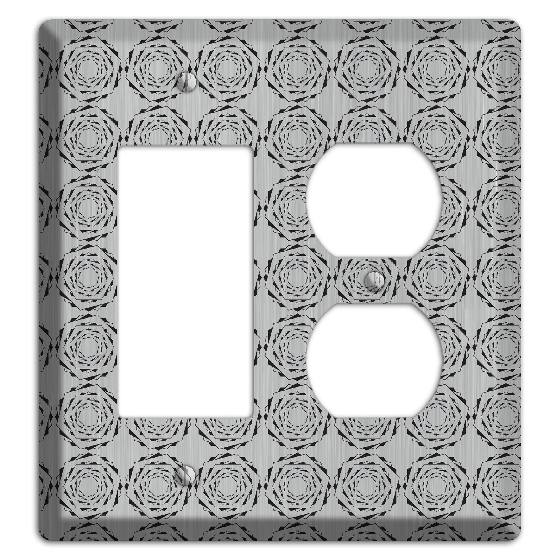 Hexagon Rotation  Stainless Rocker / Duplex Wallplate