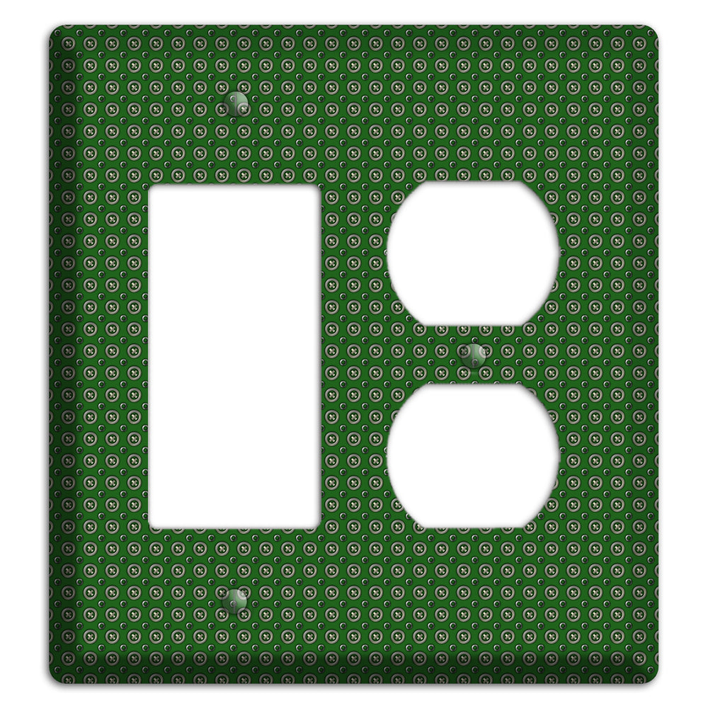 Green Concentric Dots Rocker / Duplex Wallplate