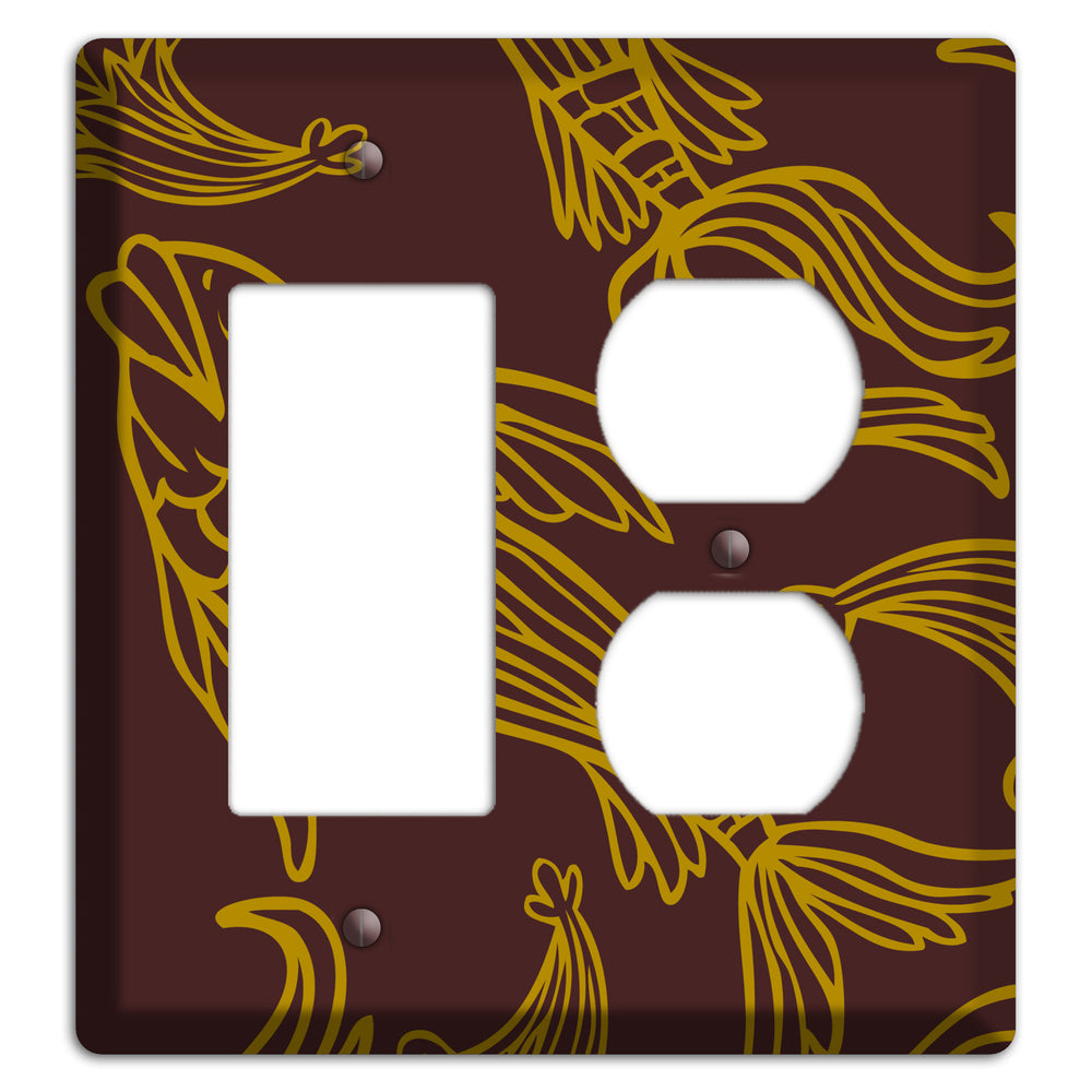 Brown and Beige Koi Rocker / Duplex Wallplate