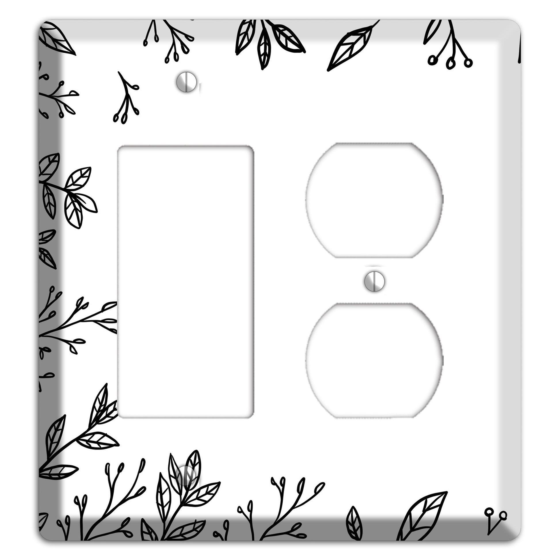 Hand-Drawn Floral 29 Rocker / Duplex Wallplate