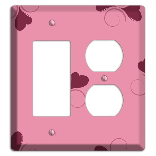 Pink with Hearts Rocker / Duplex Wallplate