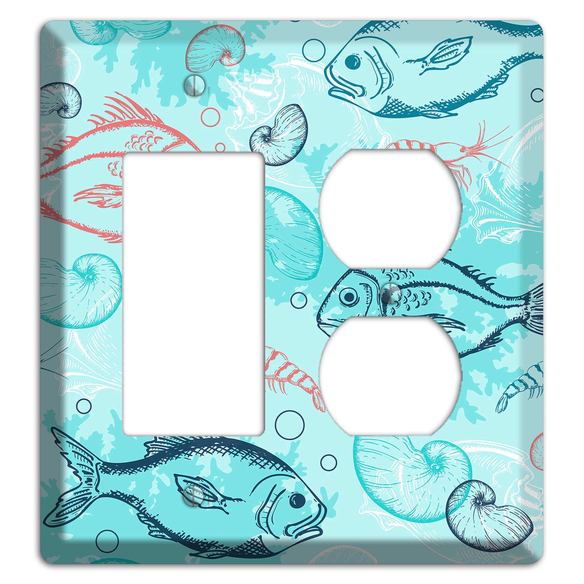 Mixed Sea Life Style 24 Rocker / Duplex Wallplate