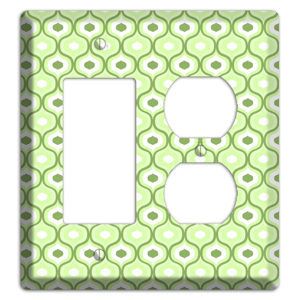 Multi Green Double Scallop 2 Rocker / Duplex Wallplate