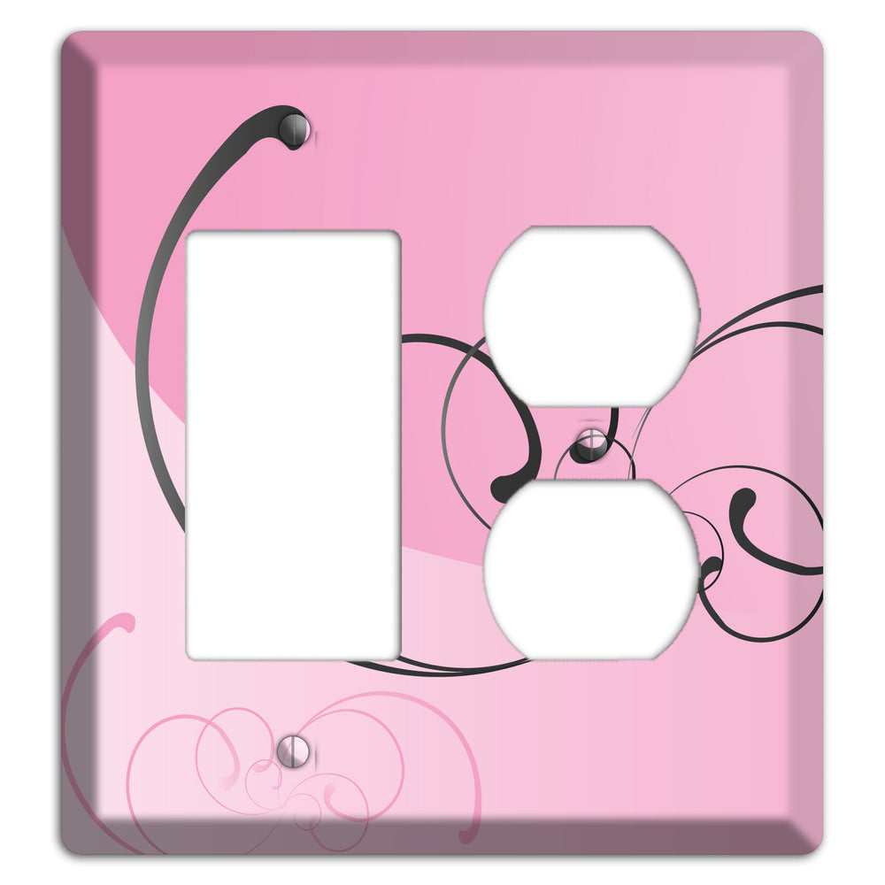 Pink Swoop Rocker / Duplex Wallplate