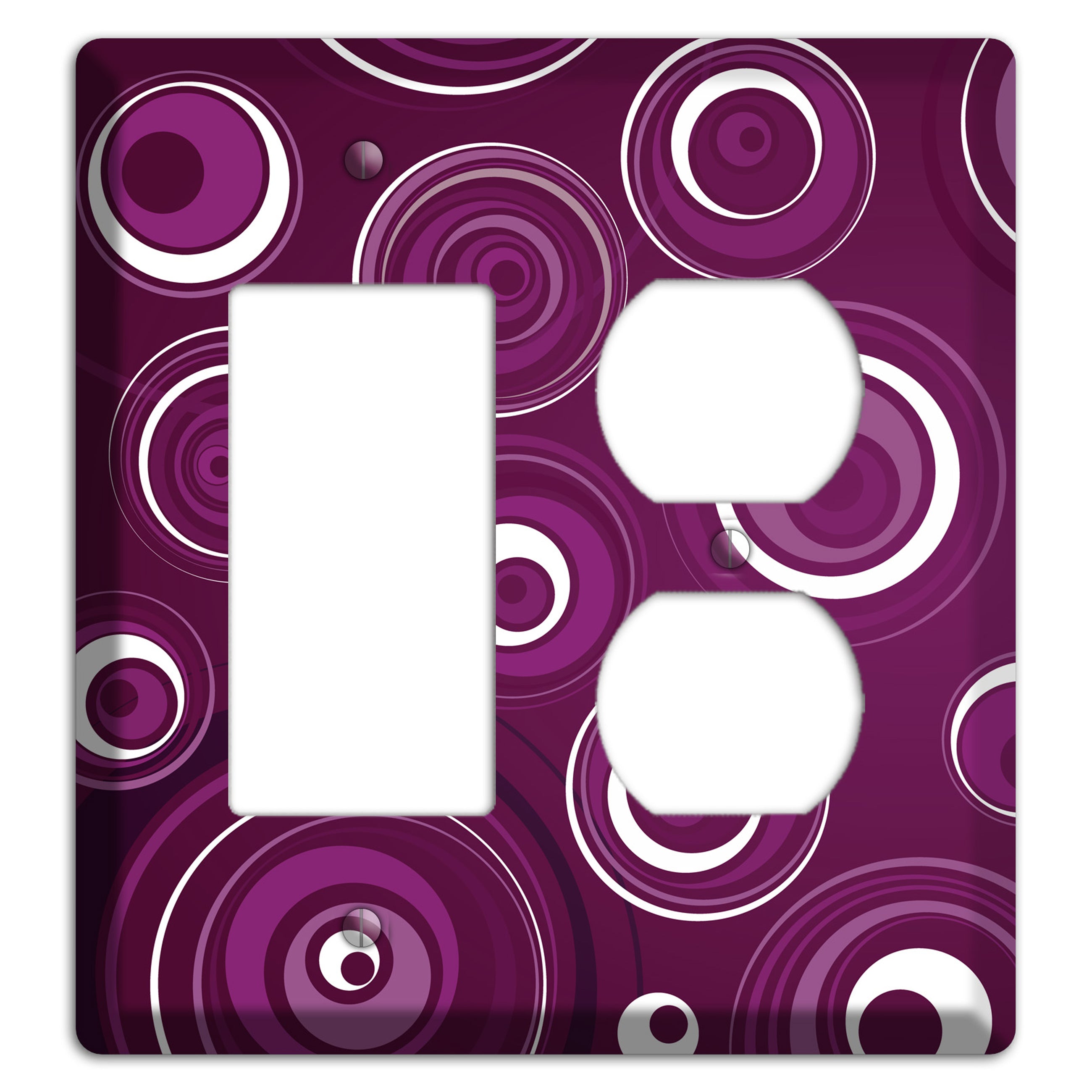 Purple Circles 2 Rocker / Duplex Wallplate