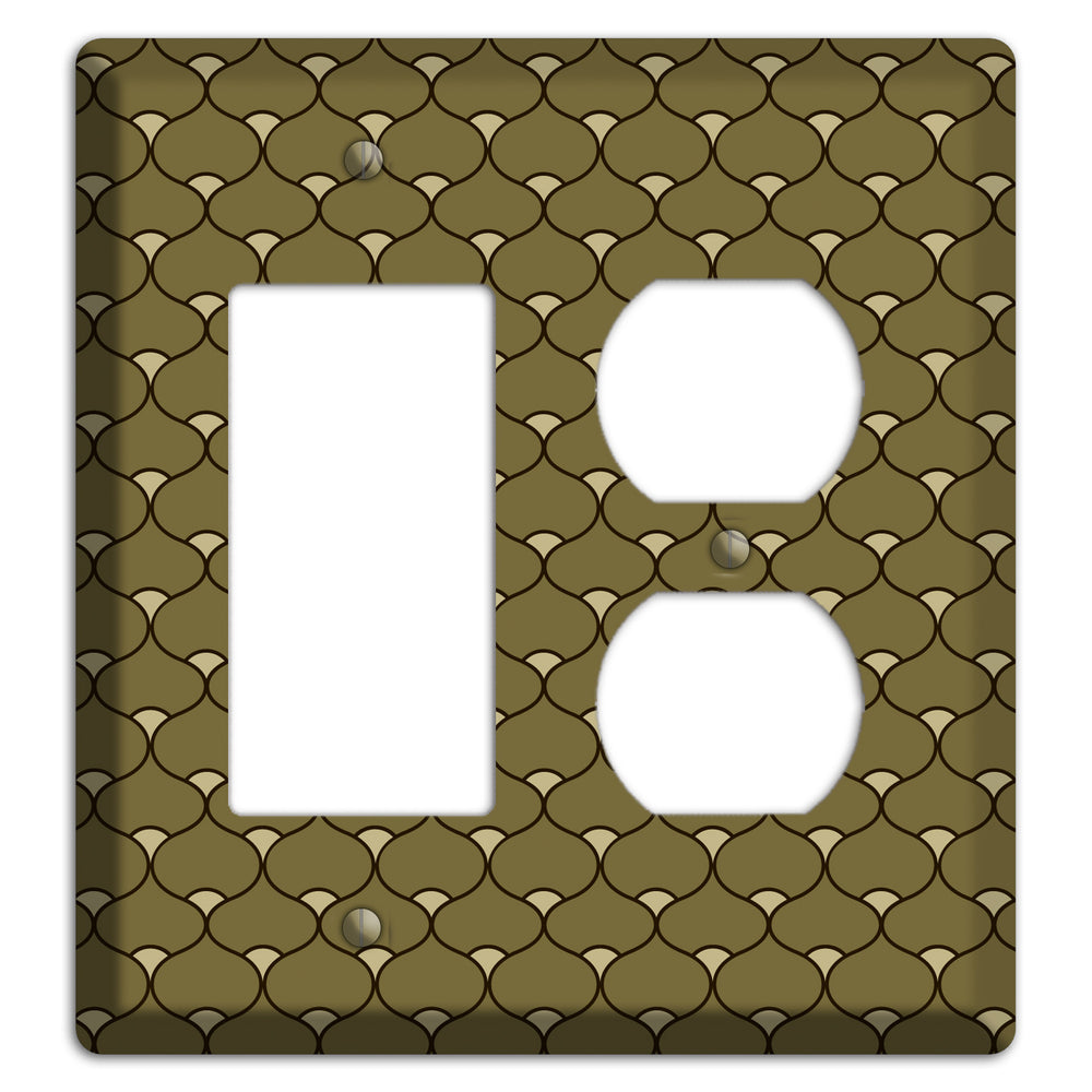 Brown Deco Scallop Rocker / Duplex Wallplate