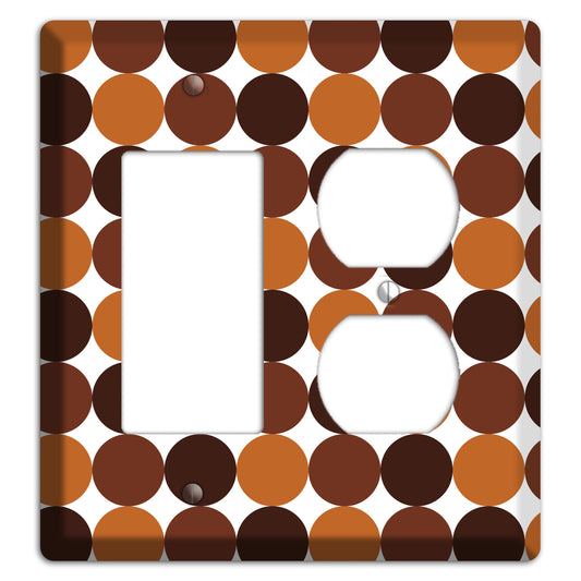 Multi Brown Tiled Dots Rocker / Duplex Wallplate