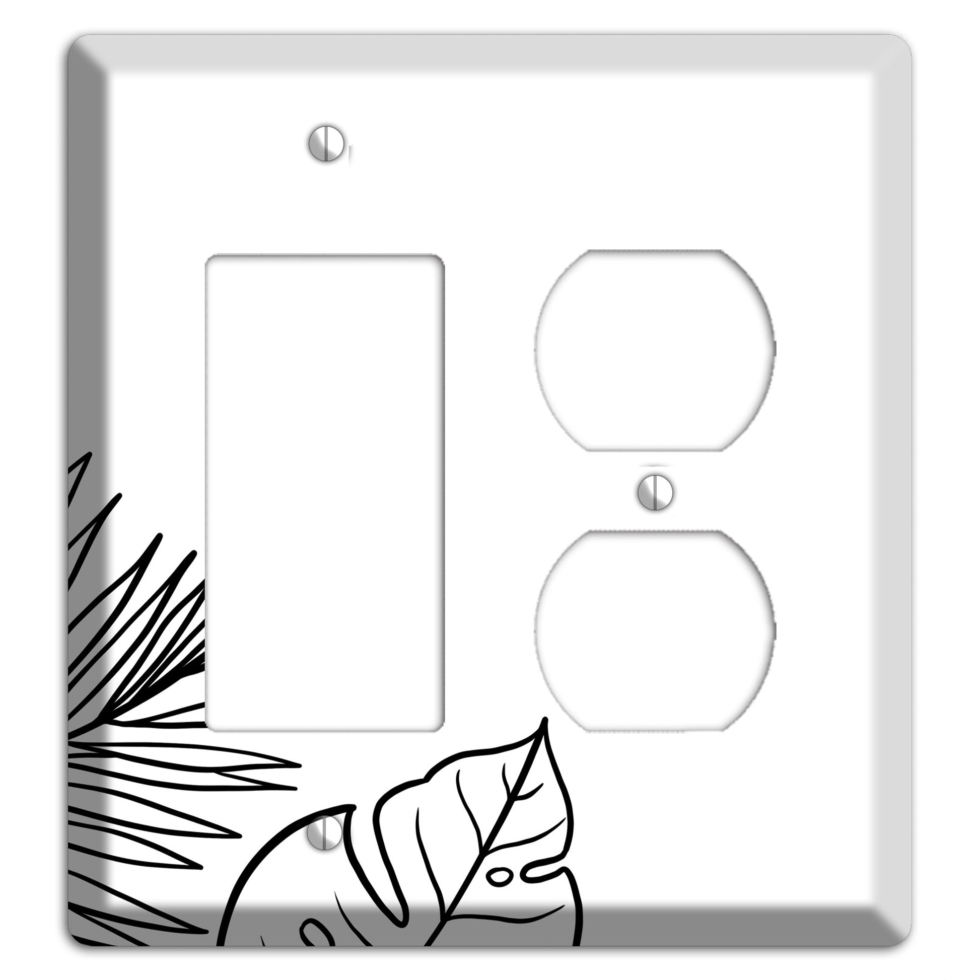 Hand-Drawn Leaves 2 Rocker / Duplex Wallplate