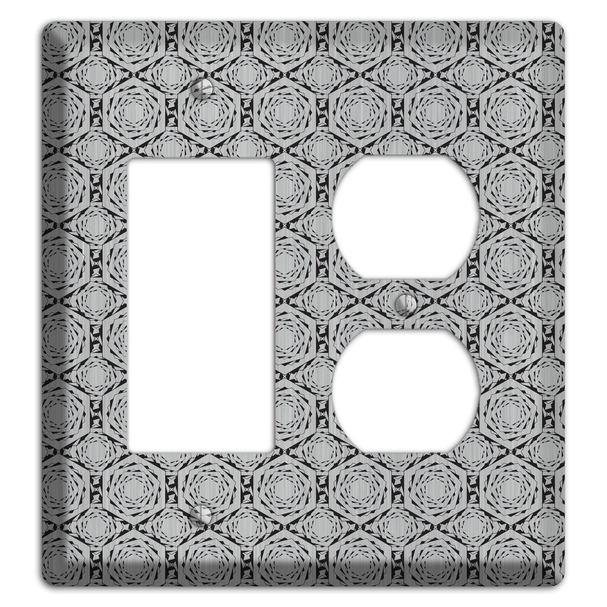Overly Hexagon Rotation  Stainless Rocker / Duplex Wallplate