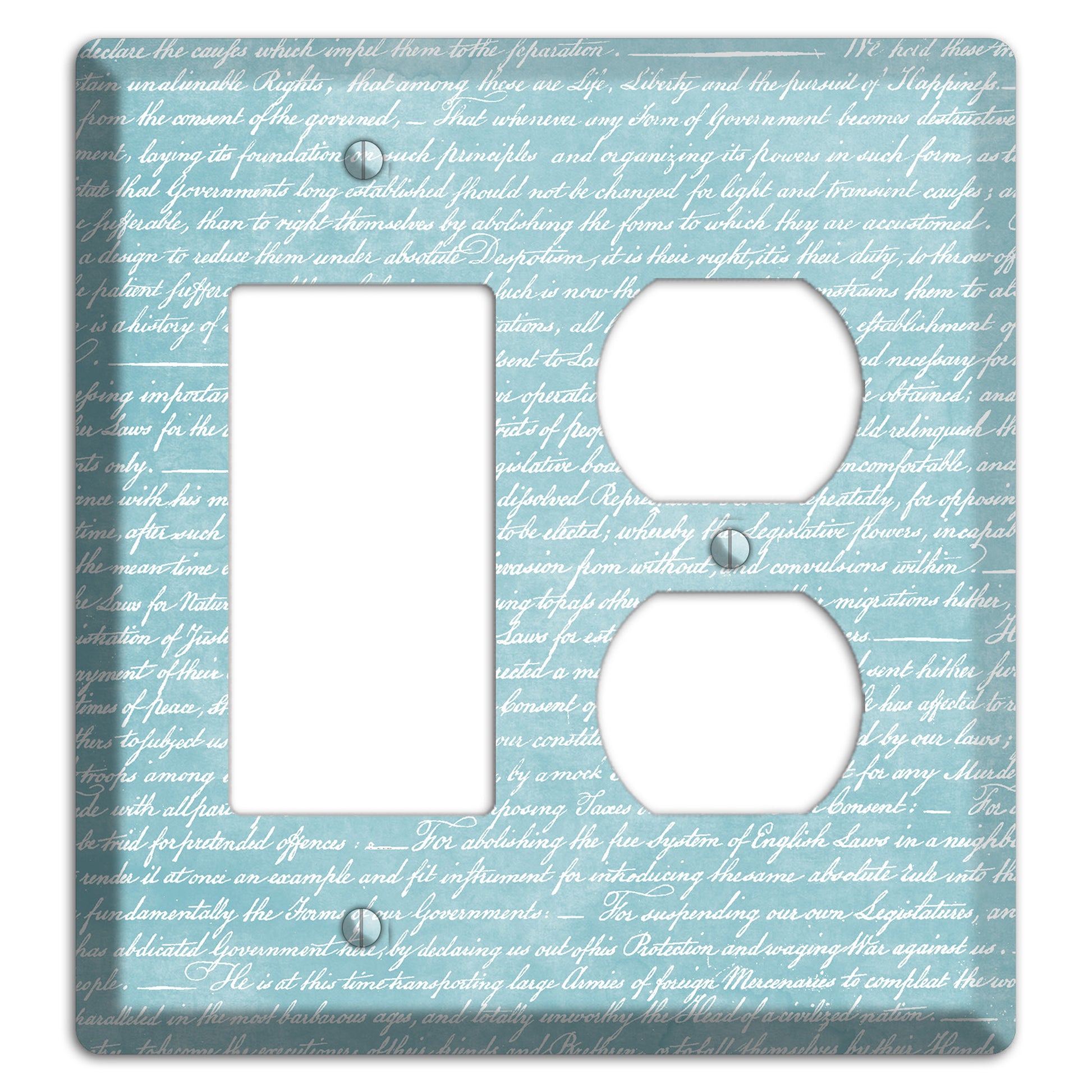 Blue Stained Script Rocker / Duplex Wallplate