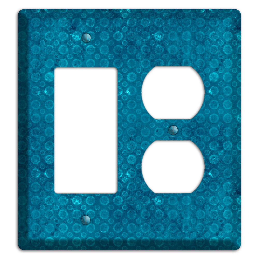 Turquoise Circles Rocker / Duplex Wallplate