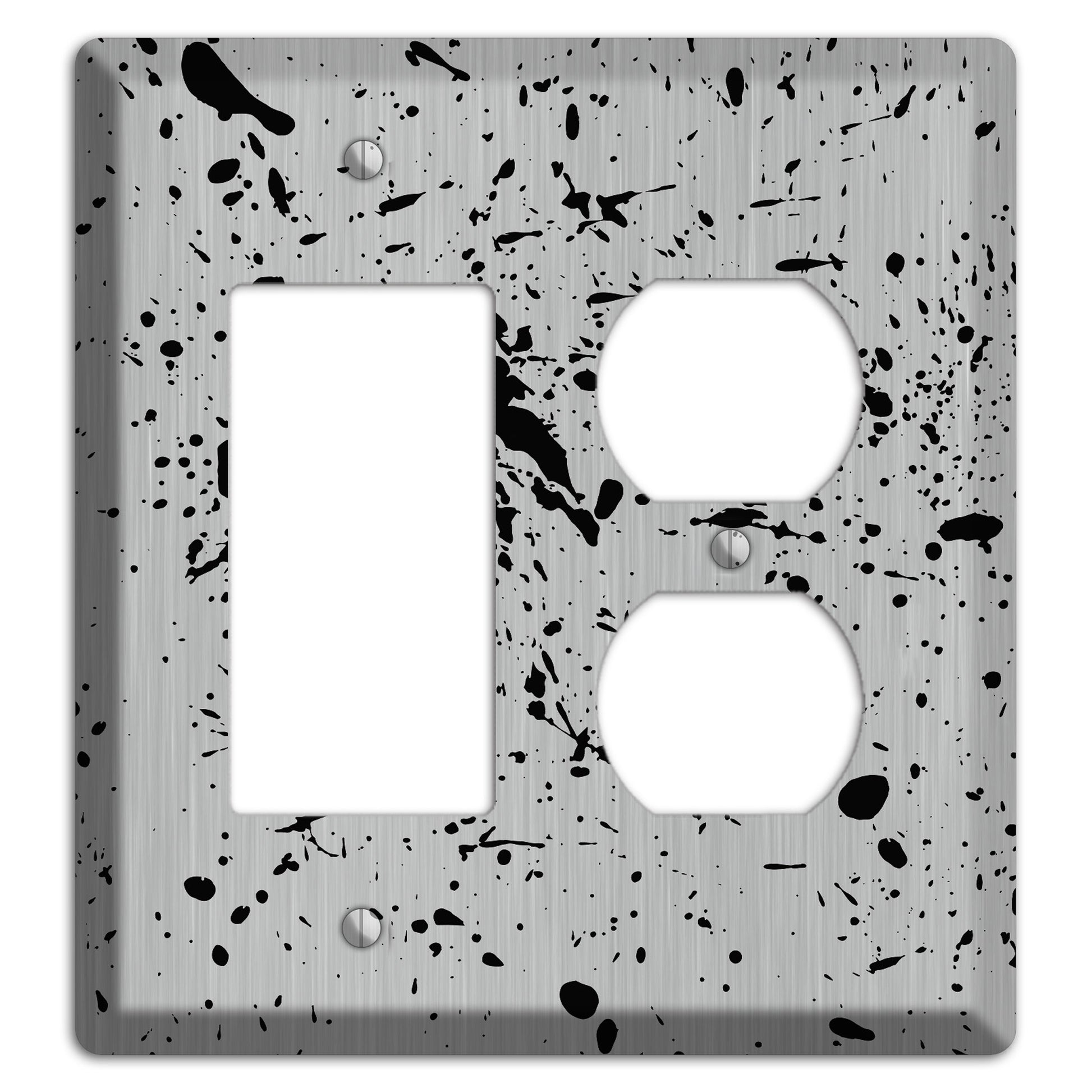 Ink Splash 4 Stainless Rocker / Duplex Wallplate